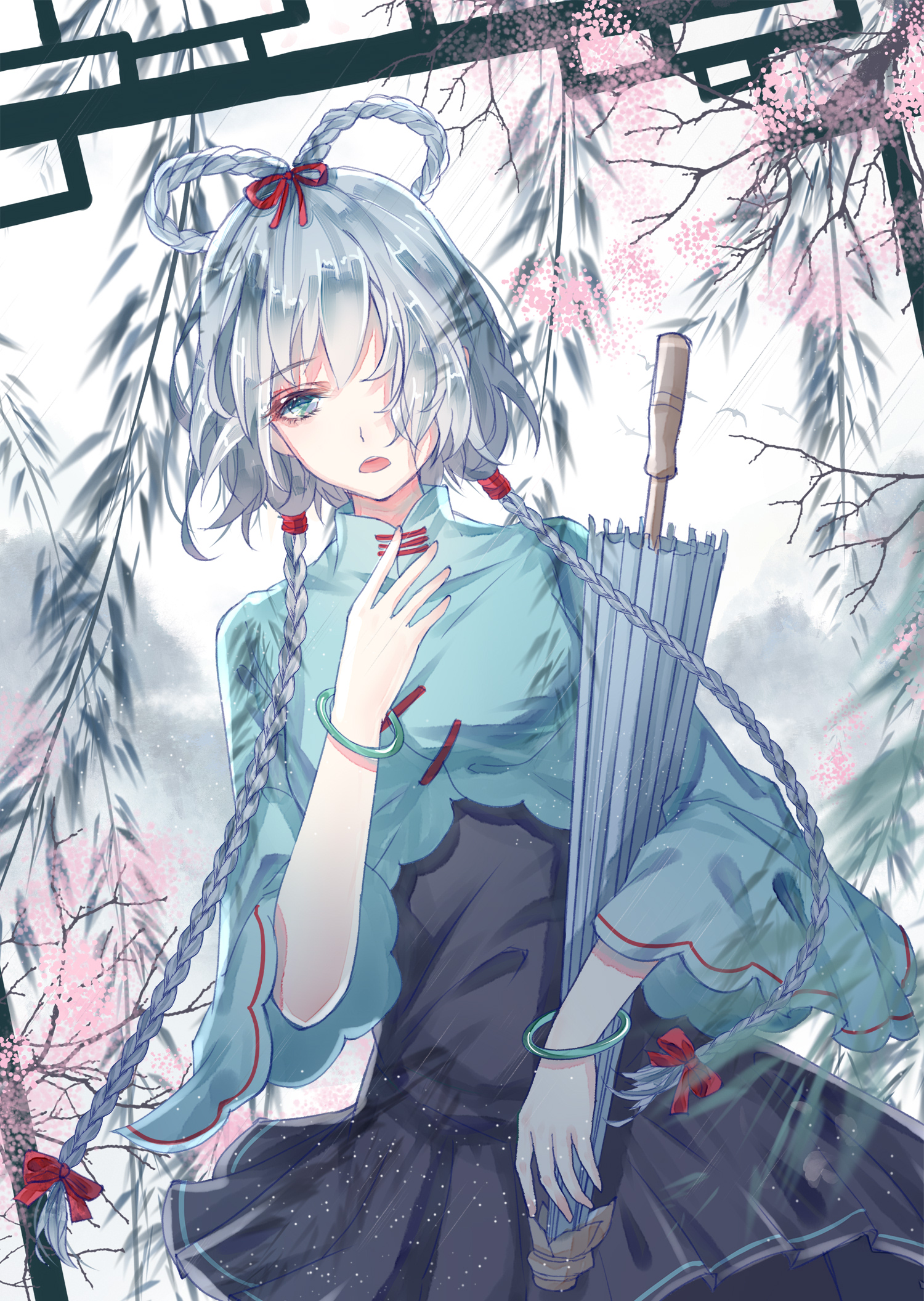 Anime 1500x2112 Luo Tianyi (vocaloid) anime anime girls hair over one eye