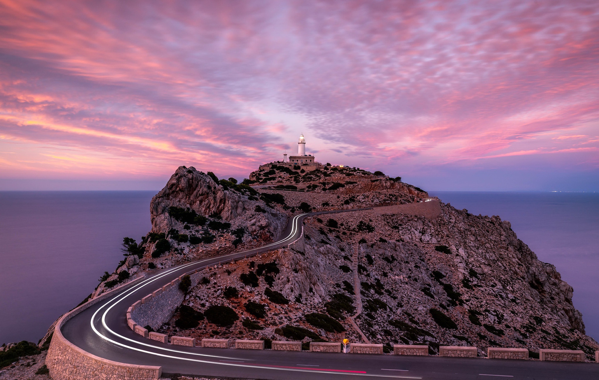 General 2047x1300 sky clouds road asphalt outdoors Spain Mallorca lighthouse