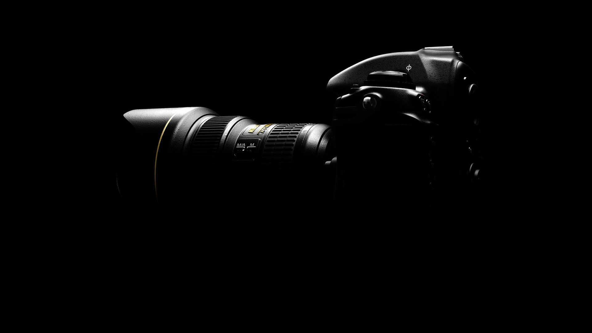 General 1920x1080 technology black camera Nikon dark light painting simple background black background