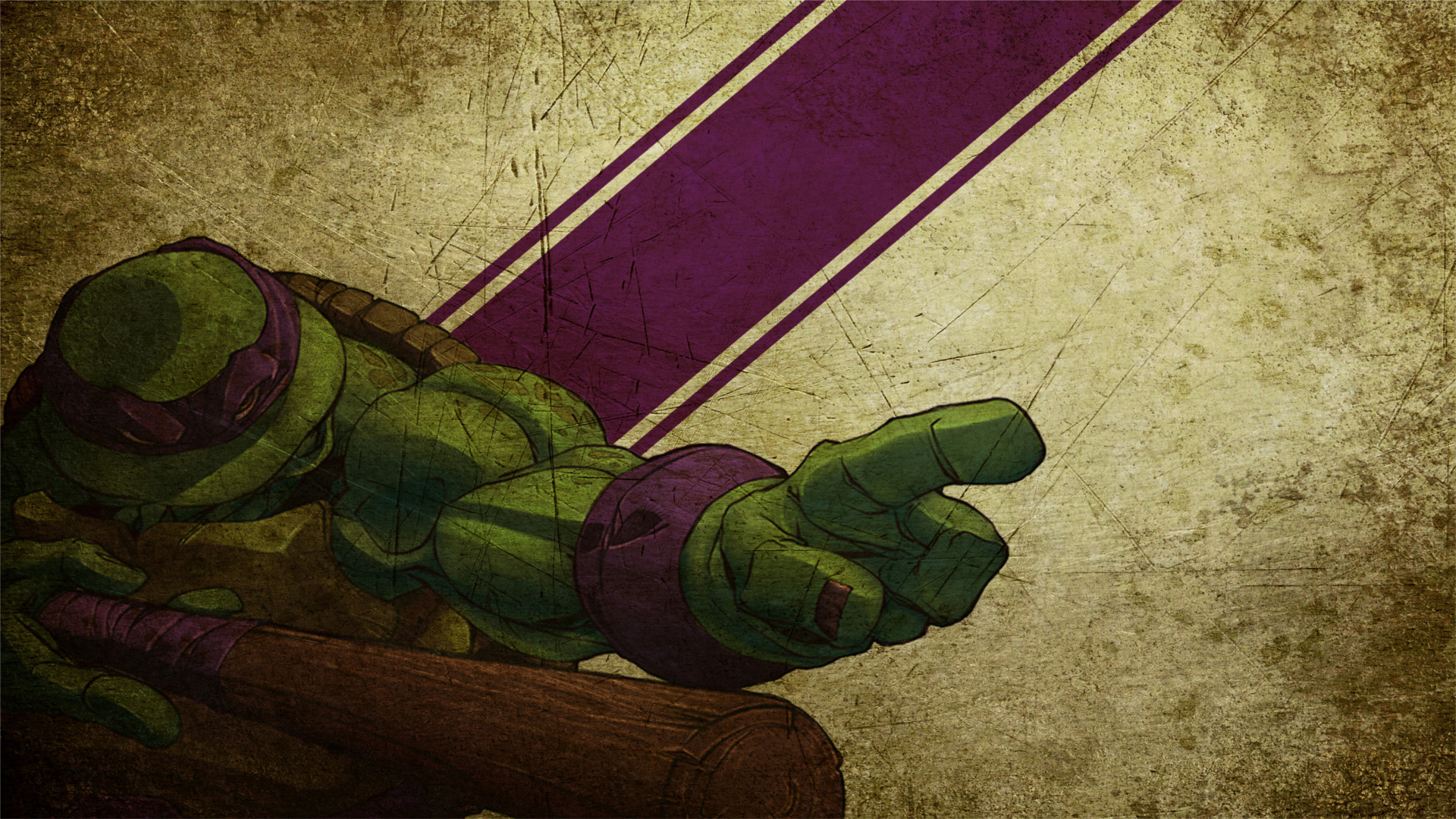 General 1920x1080 Teenage Mutant Ninja Turtles Donatello (TMNT) cartoon grunge purple digital art
