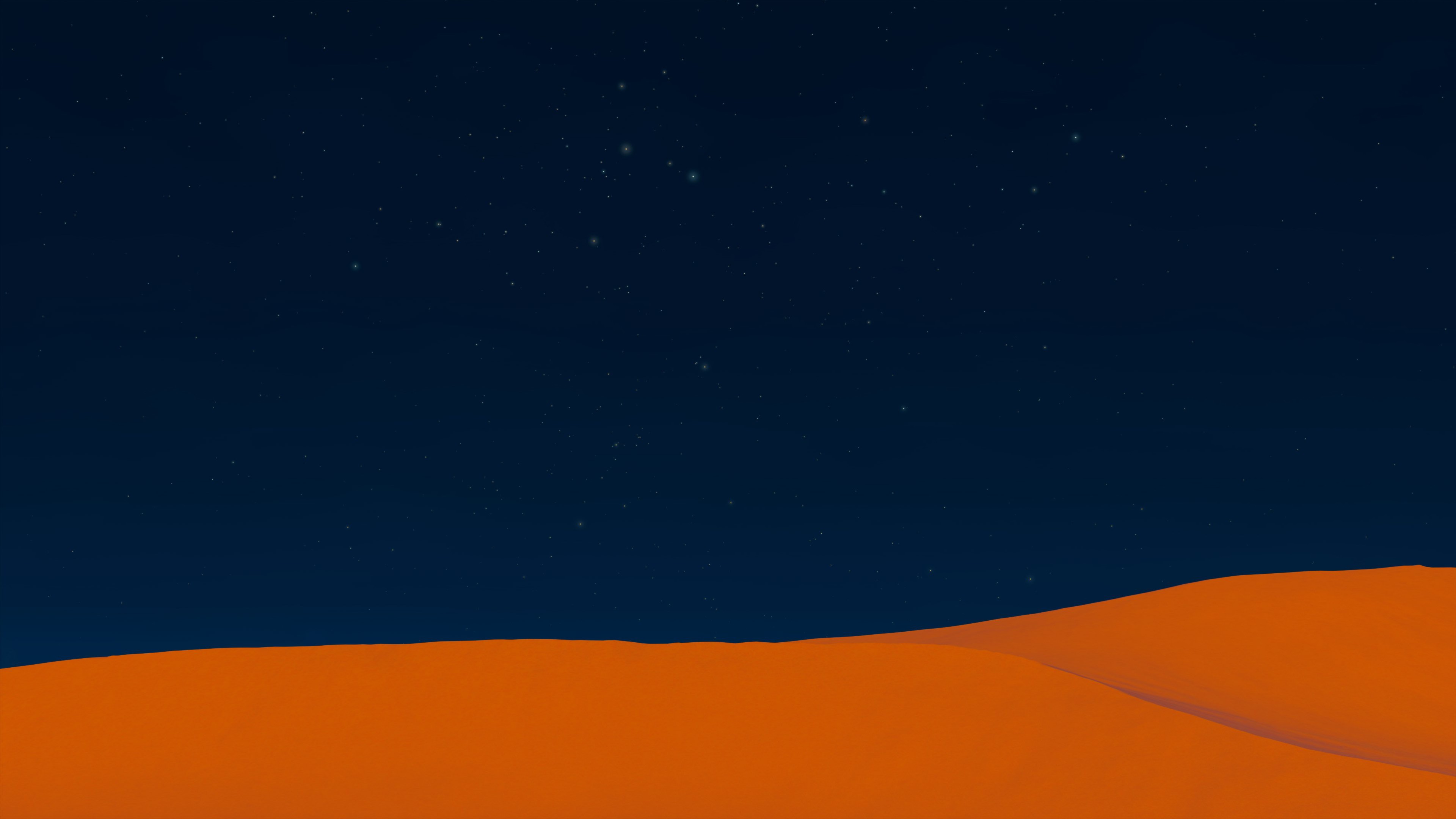 General 3840x2160 video game landscape minimalism sky stars desert dunes