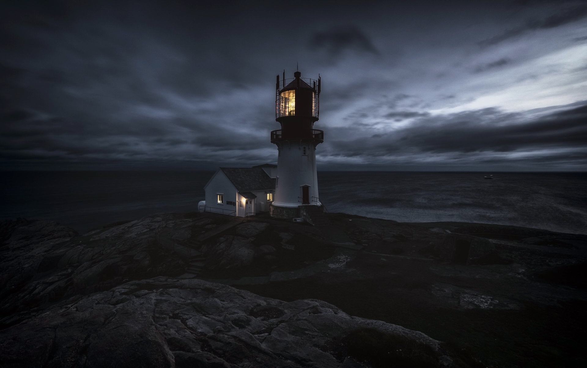 General 1920x1206 dark lighthouse sky outdoors night sea low light