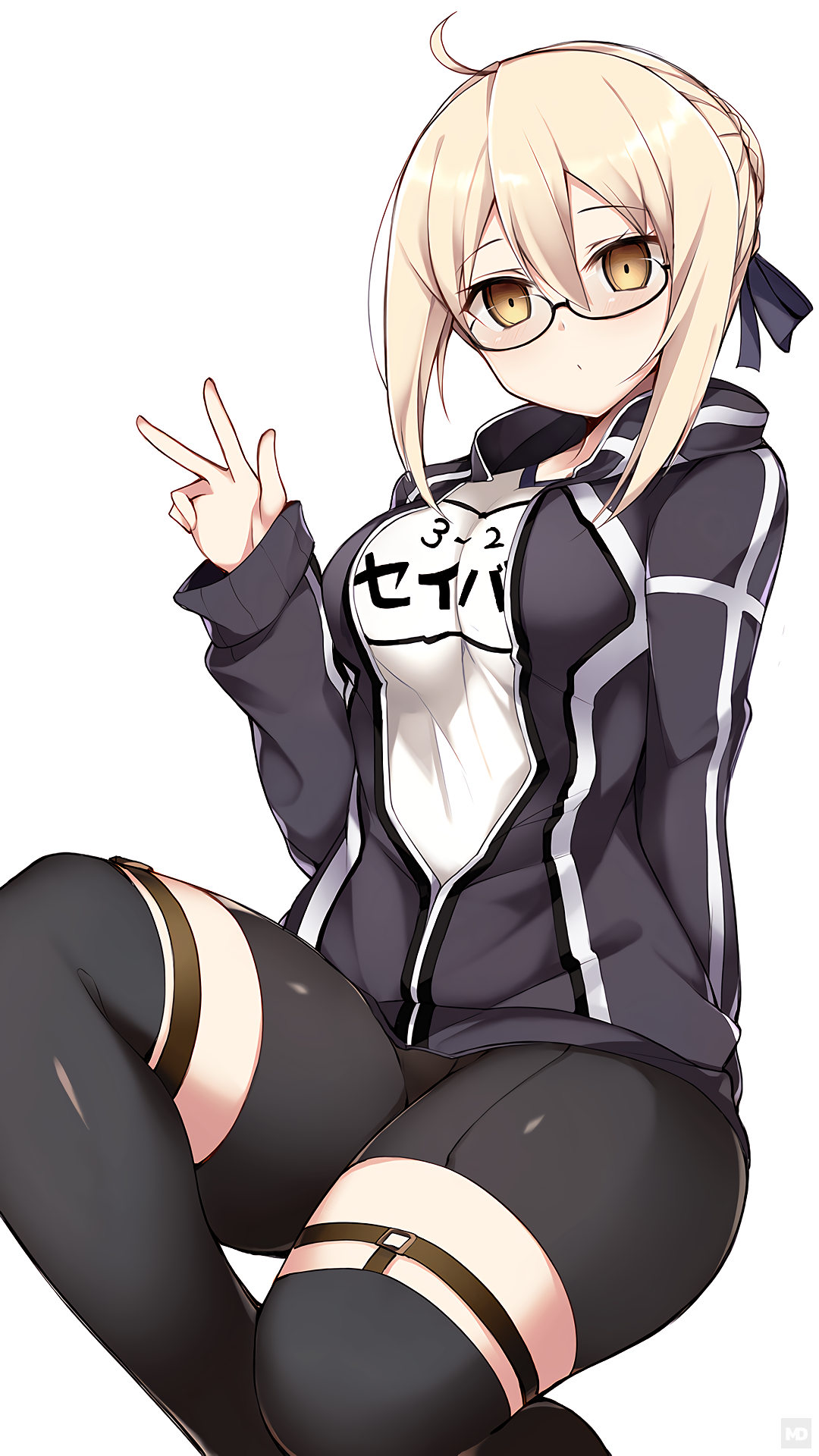 Anime 1080x1920 anime anime girls portrait display Mysterious Heroine X Alter (Fate/Grand Order) Fate/Grand Order glasses ahoge blonde thick thigh Fate series