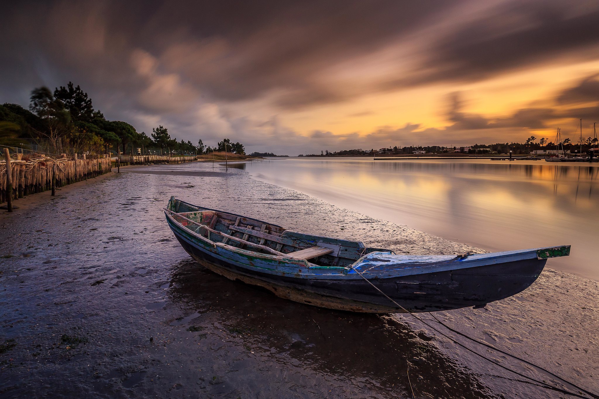 General 2048x1365 sky clouds outdoors boat water riverside long exposure river landscape sunset