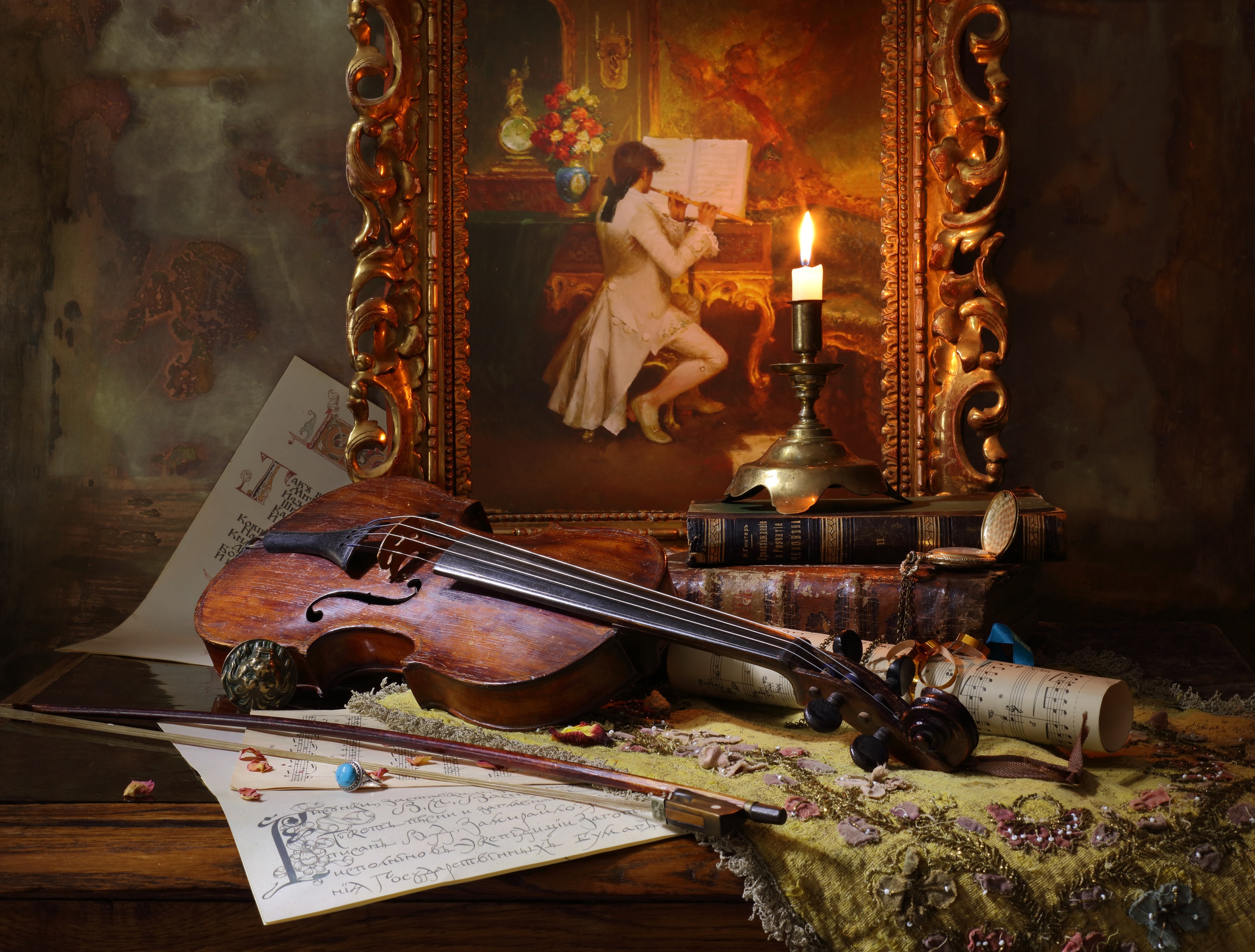 General 2500x1897 still life painting violin musical instrument