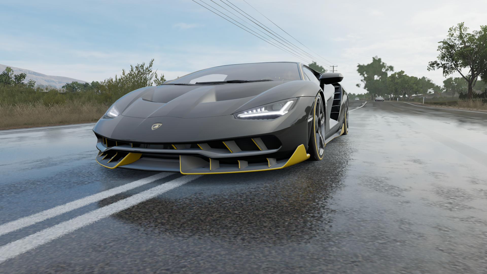 General 1920x1080 Forza Horizon 3 car video games Lamborghini Centenario Lamborghini black cars screen shot vehicle asphalt wet