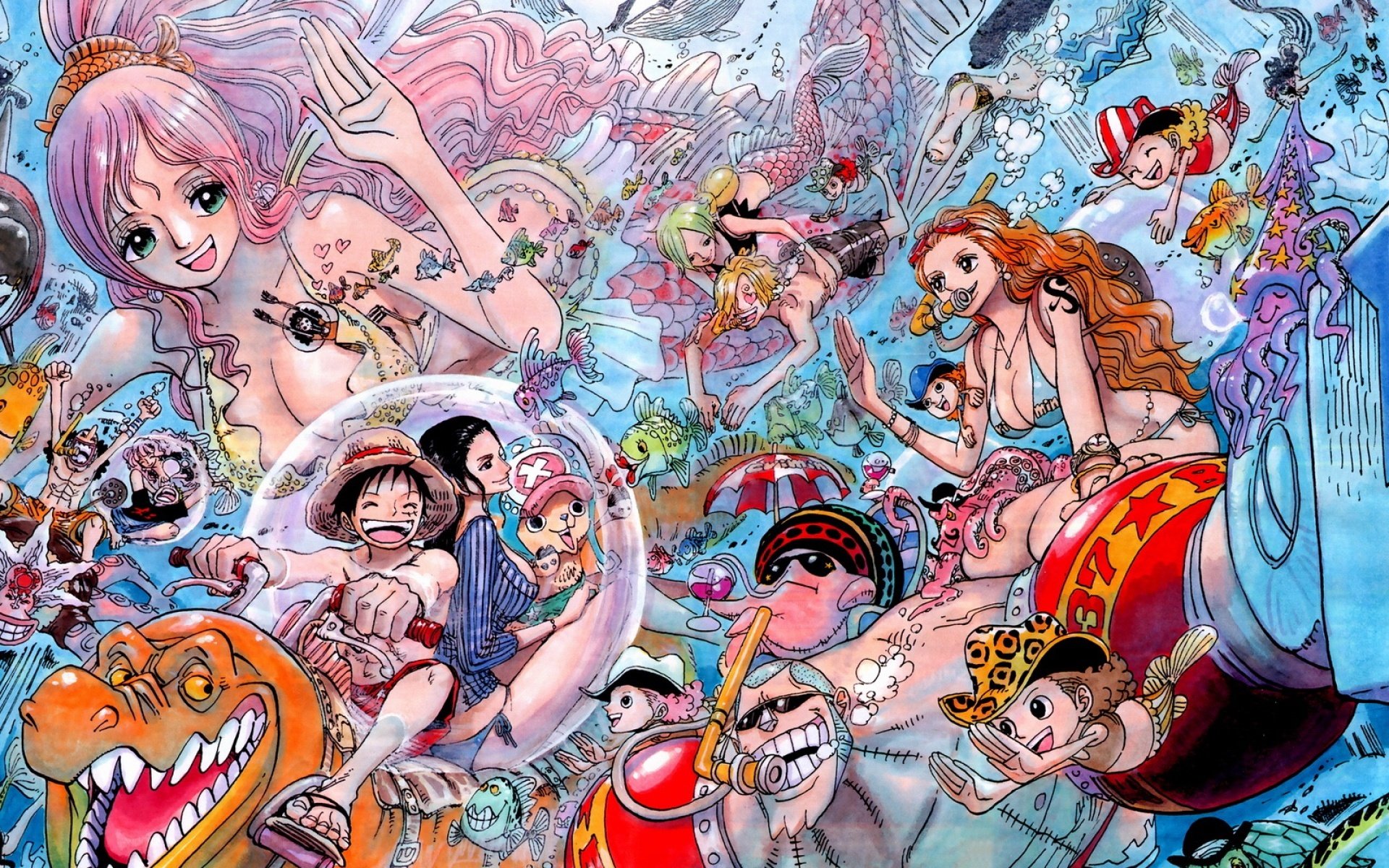 Anime 1920x1200 team One Piece colorful
