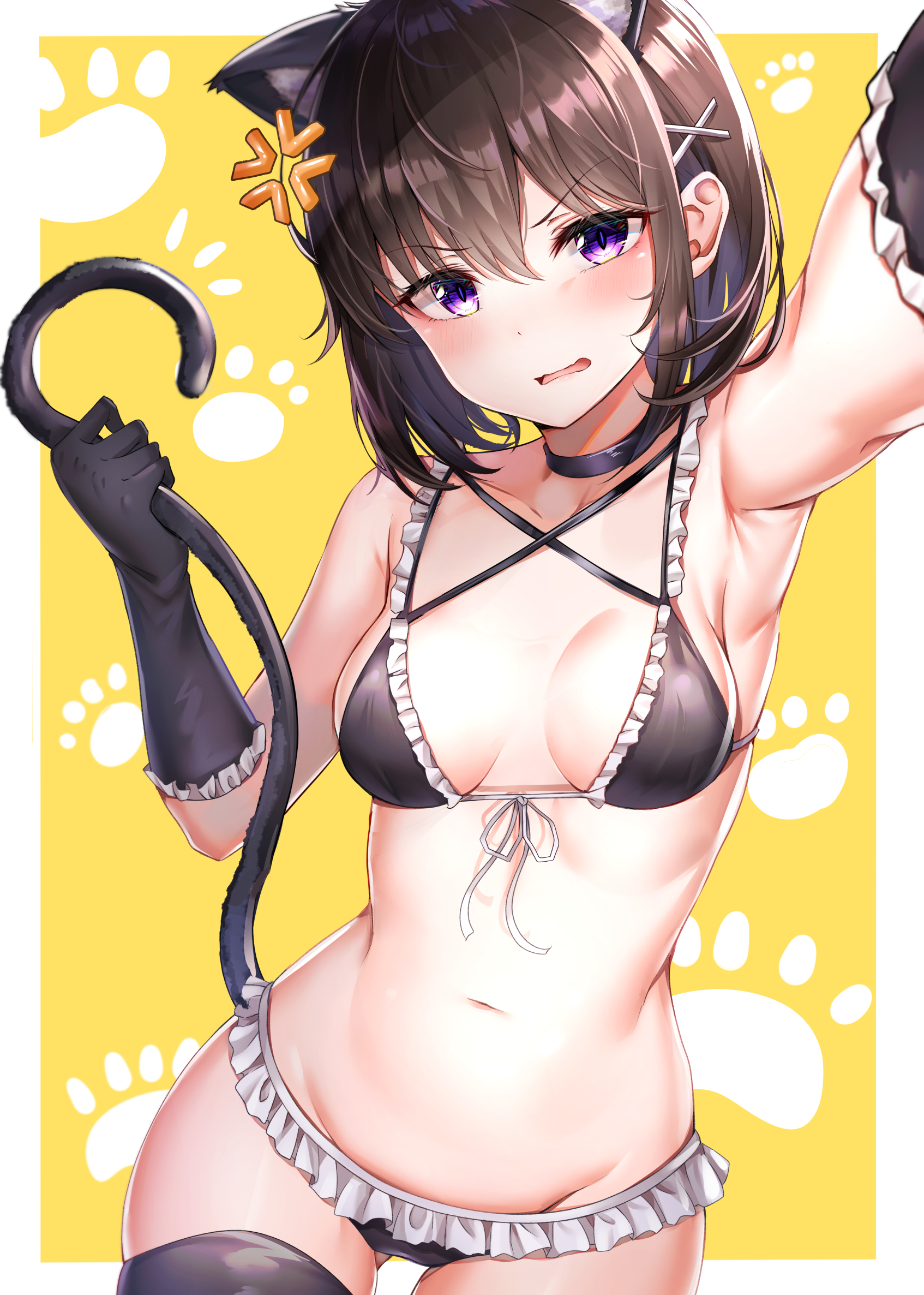 Anime 1694x2373 anime anime girls digital art artwork 2D portrait display maid bikini cat girl Sunhyun