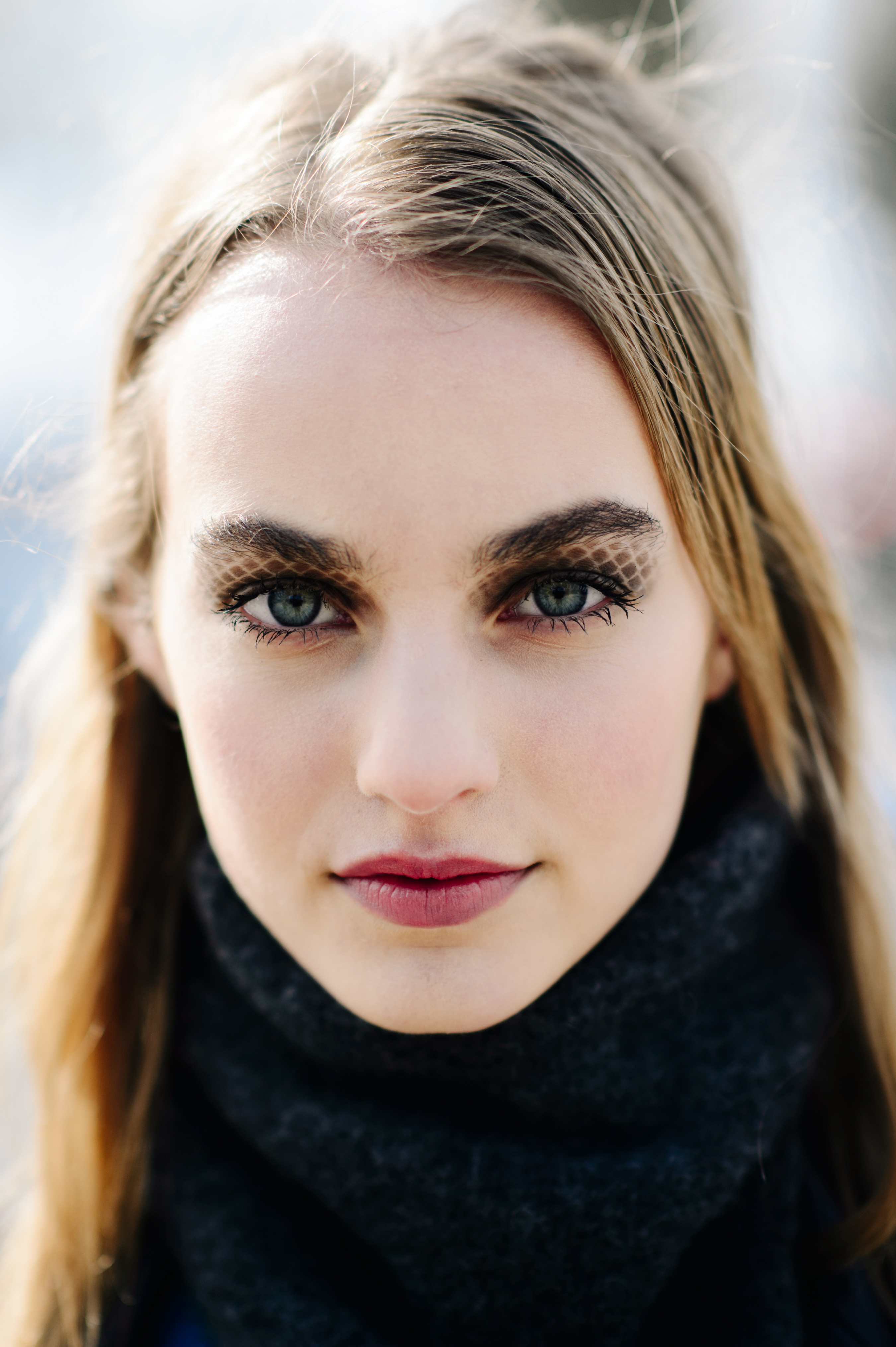 People 2700x4057 Maartje Verhoef women model face blue eyes depth of field lipstick Dutch