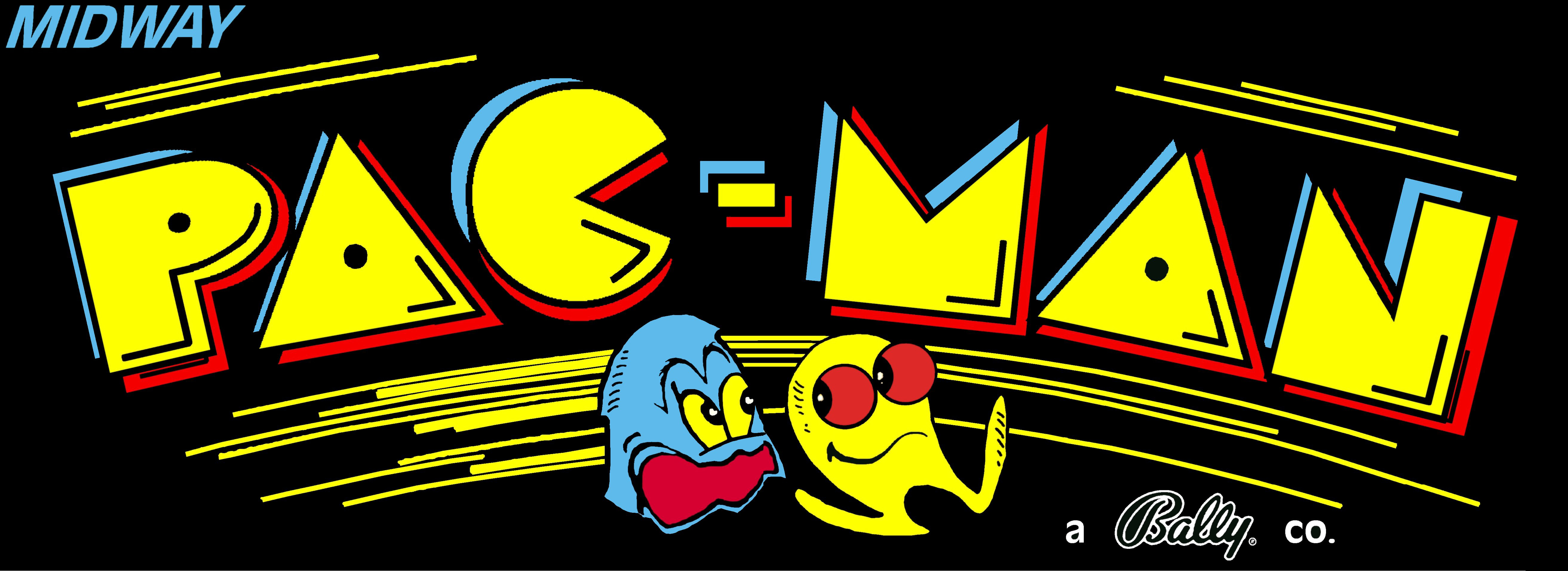 General 5250x1912 arcade marquee Pac-Man  Midway digital art ultrawide video game art simple background bally arcade cabinet minimalism black background title video games watermarked