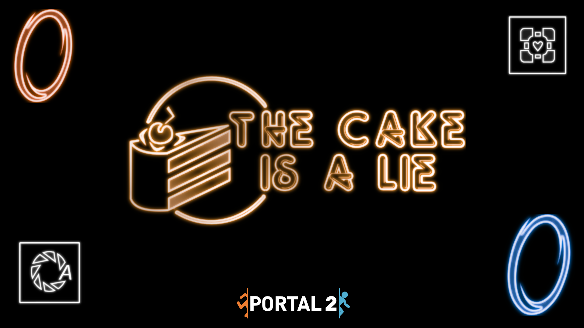 General 1920x1080 Portal (game) cake video games black background