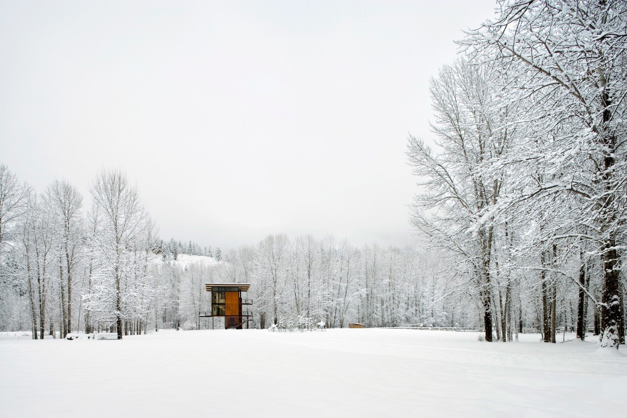 General 2000x1333 modern house architecture snow landscape winter mist