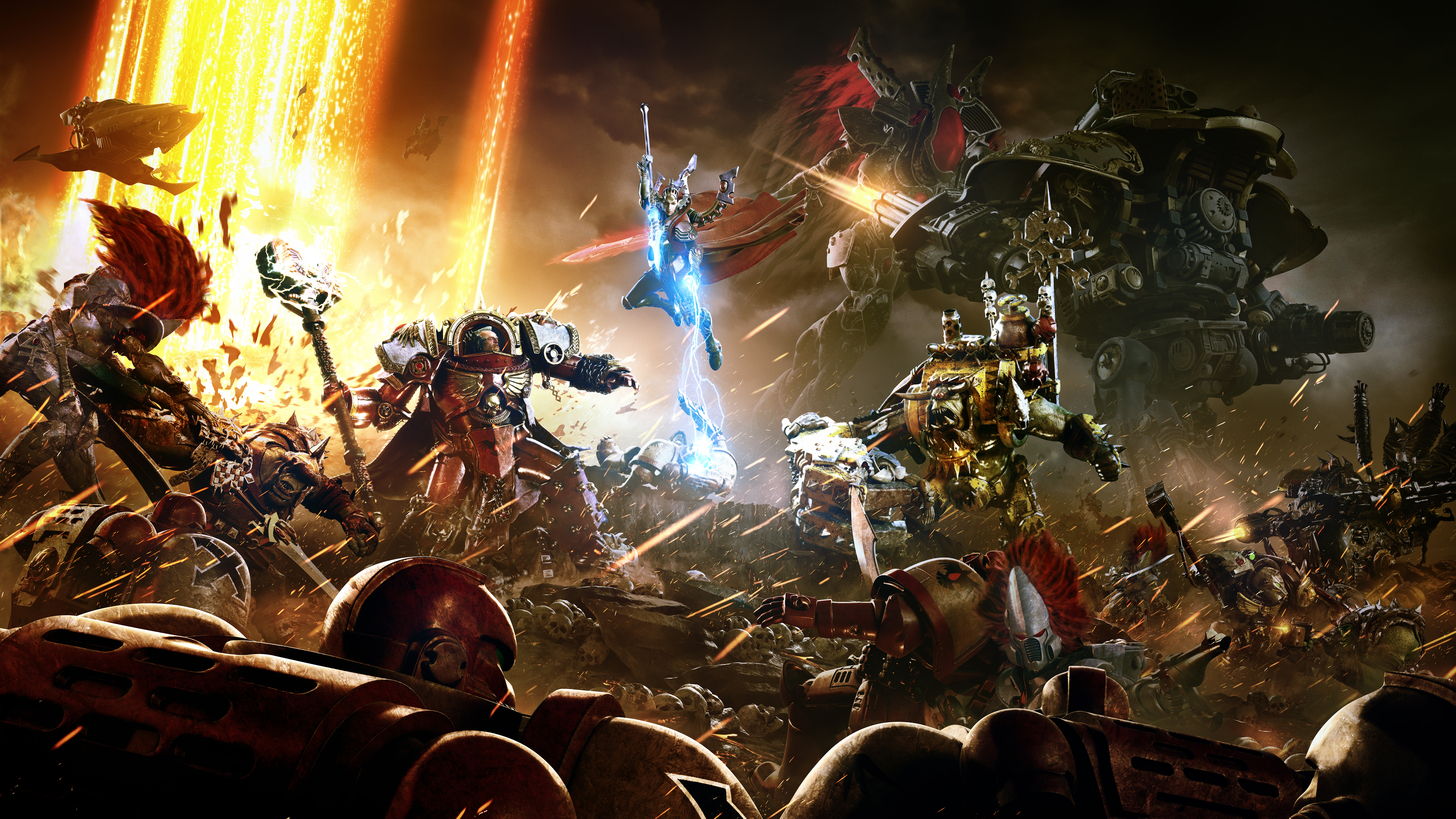 General 7680x4320 Warhammer 40,000 space marines Eldar orcs Terminator Astartes Adeptus Astartes CGI digital art Warhammer