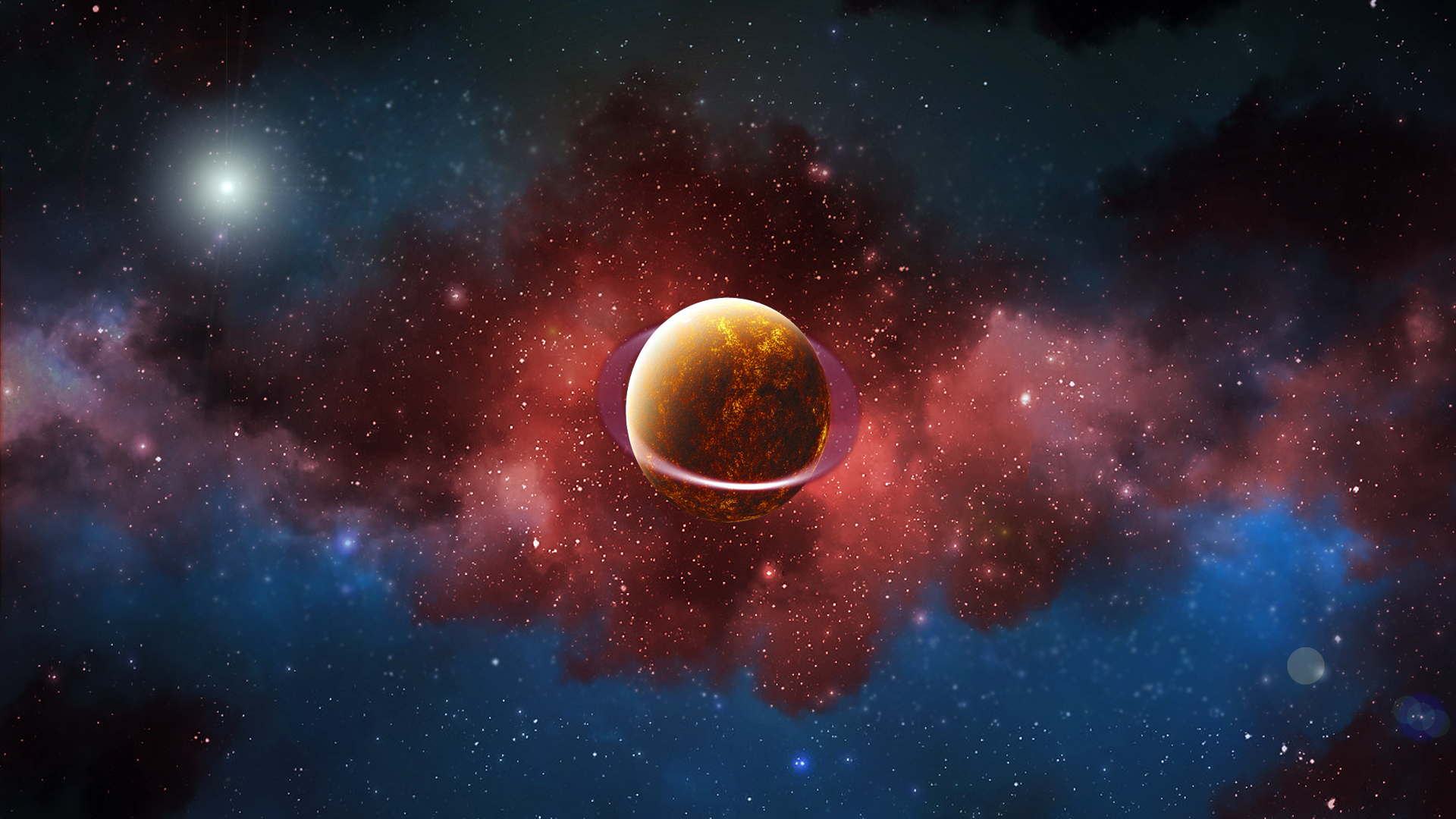 General 1920x1080 space planet stars space art colorful photoshopped digital art abstract red blue