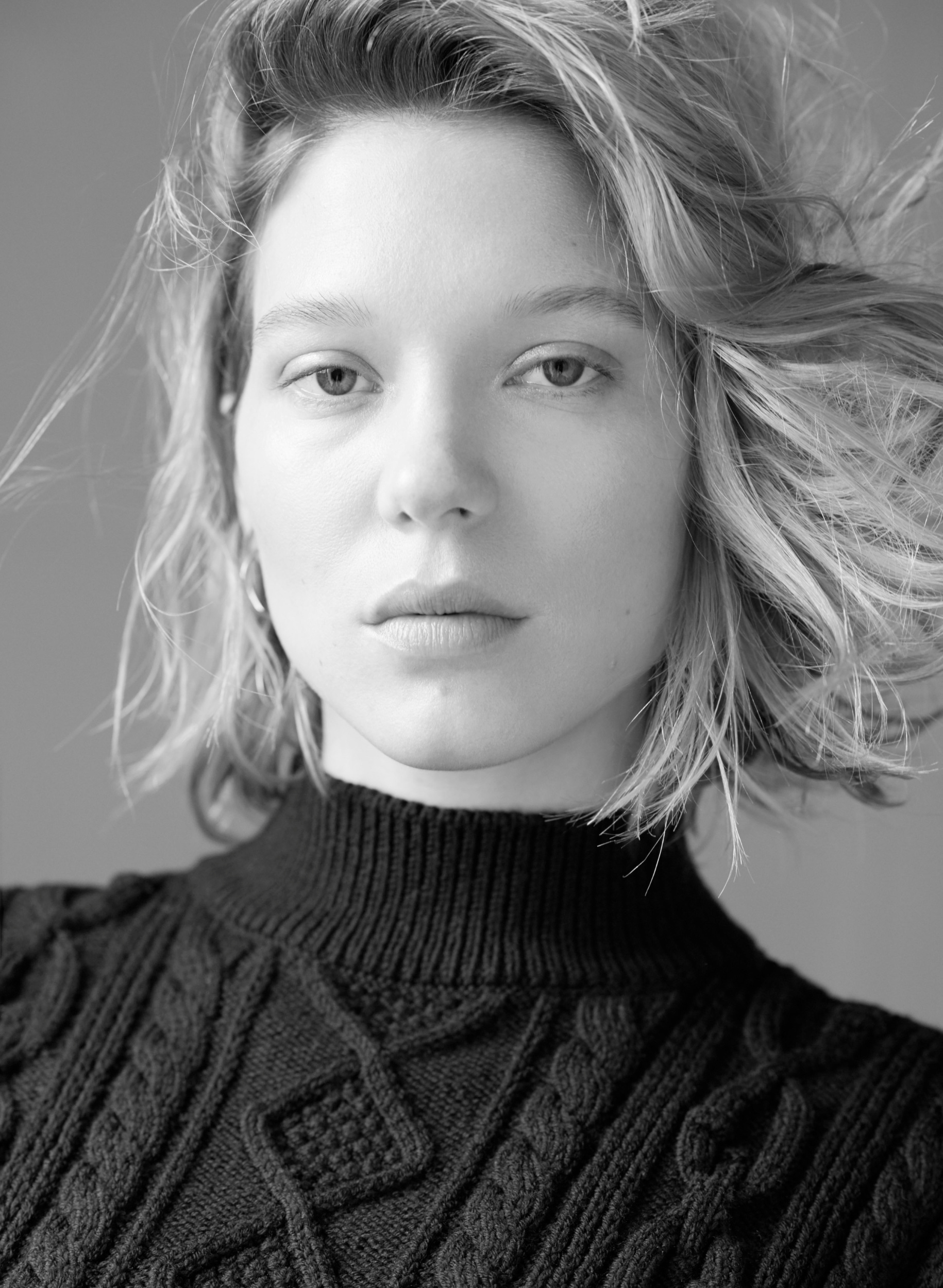 People 1830x2500 Léa Seydoux French actress celebrity monochrome looking at viewer portrait face women French women studio women indoors model actress