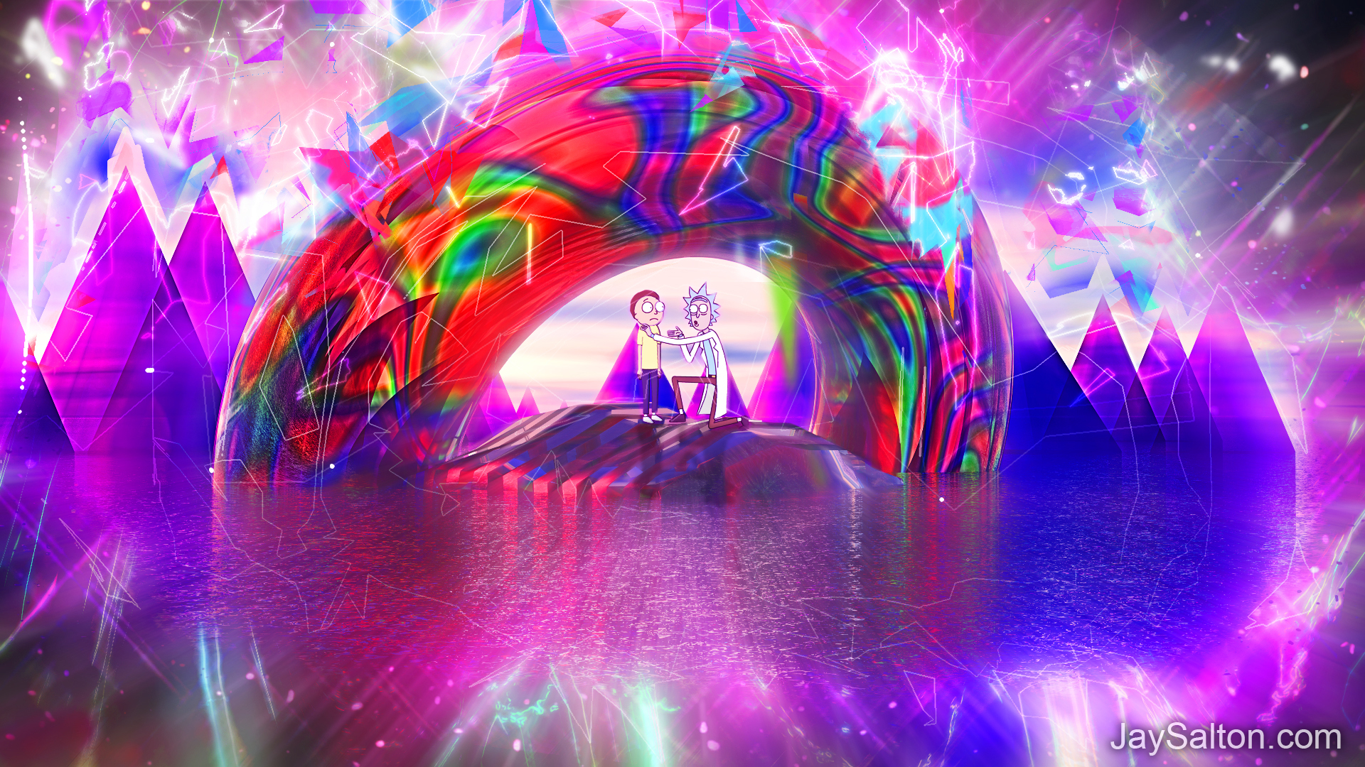 General 1920x1080 Rick and Morty Adult Swim psychedelic digital art watermarked