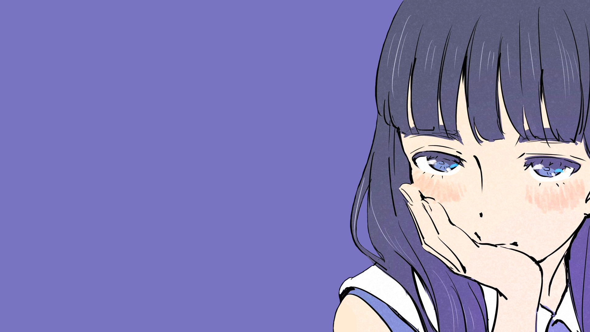 Anime 1920x1080 anime manga anime girls purple purple hair simple background purple background schoolgirl minimalism