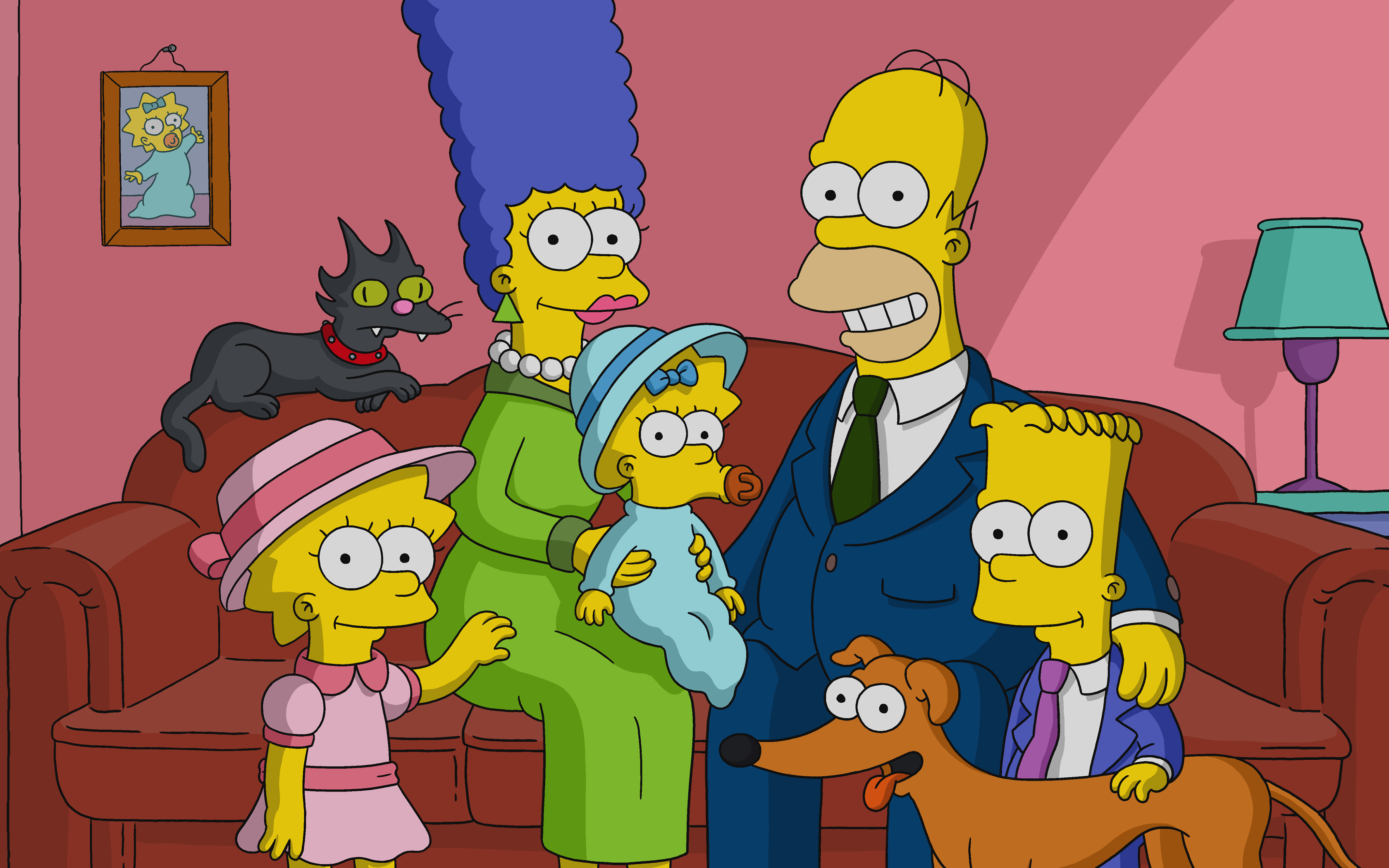 General 3360x2100 The Simpsons TV series Homer Simpson Marge Simpson Lisa Simpson Bart Simpson Maggie Simpson cartoon