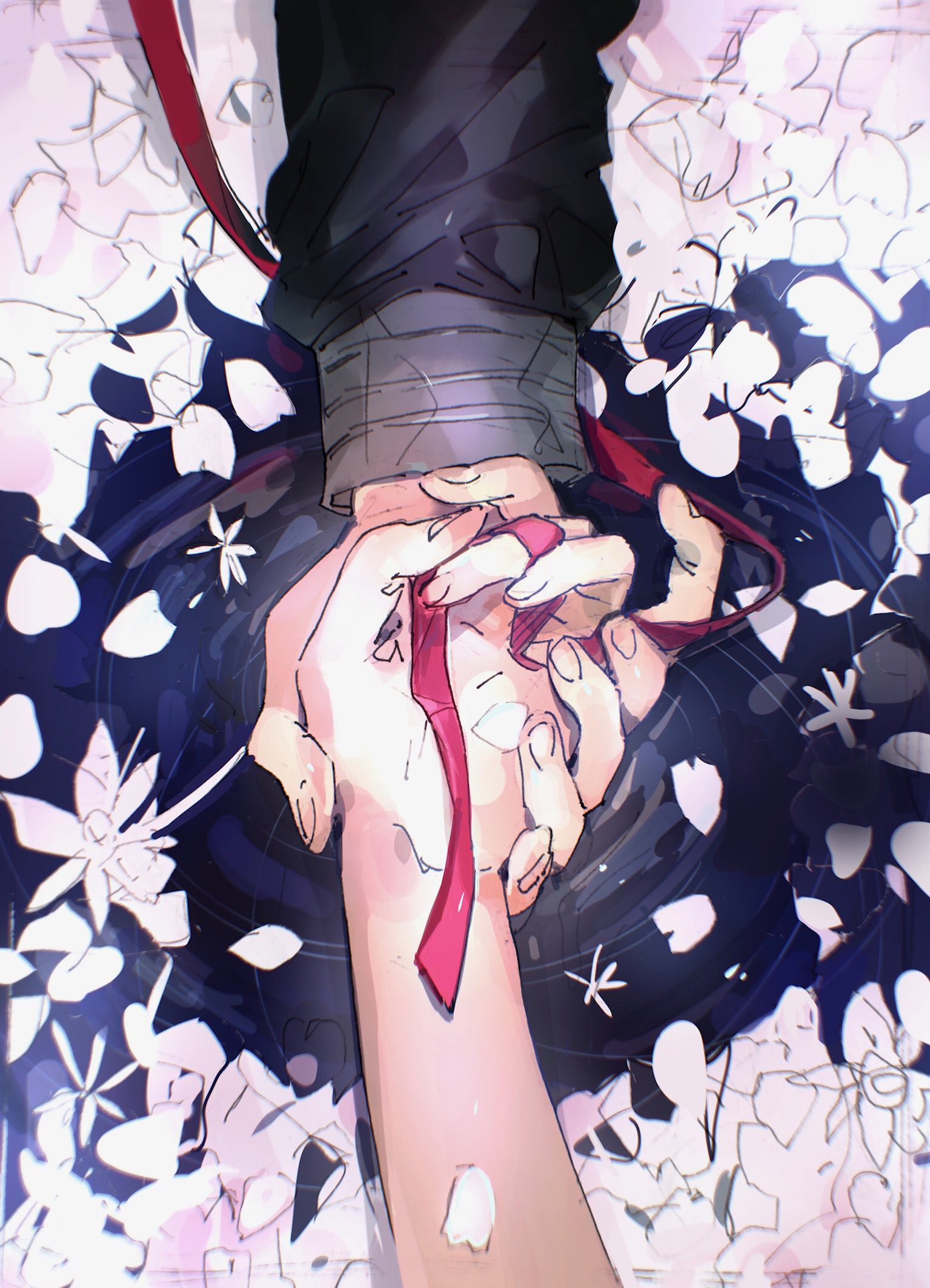 Anime 1535x2126 Fate series Fate/Stay Night fate/stay night: heaven's feel holding hands Matou Sakura Shirou Emiya fan art digital art