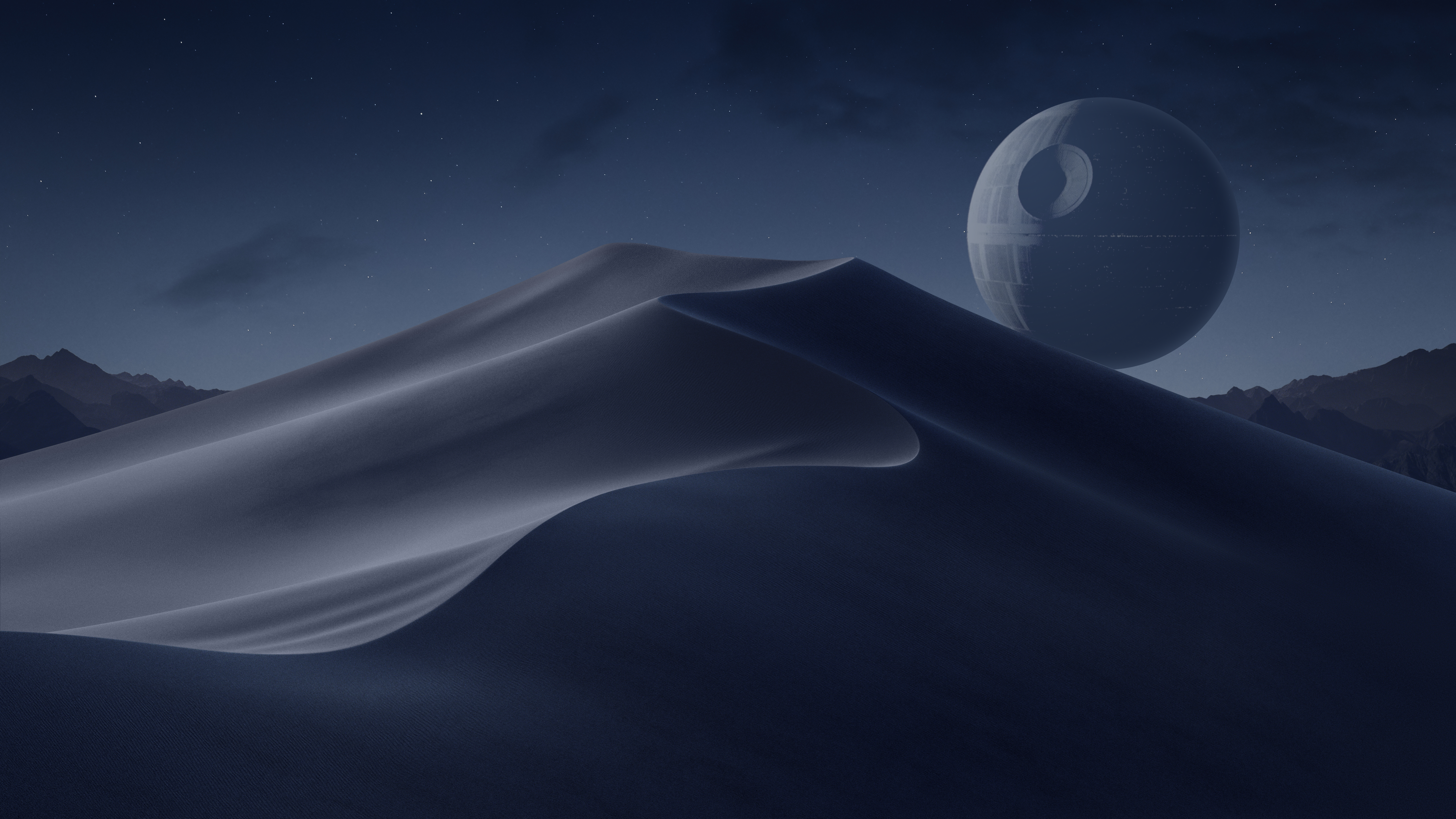 General 5120x2880 dunes night sand Death Star Star Wars Arrakis