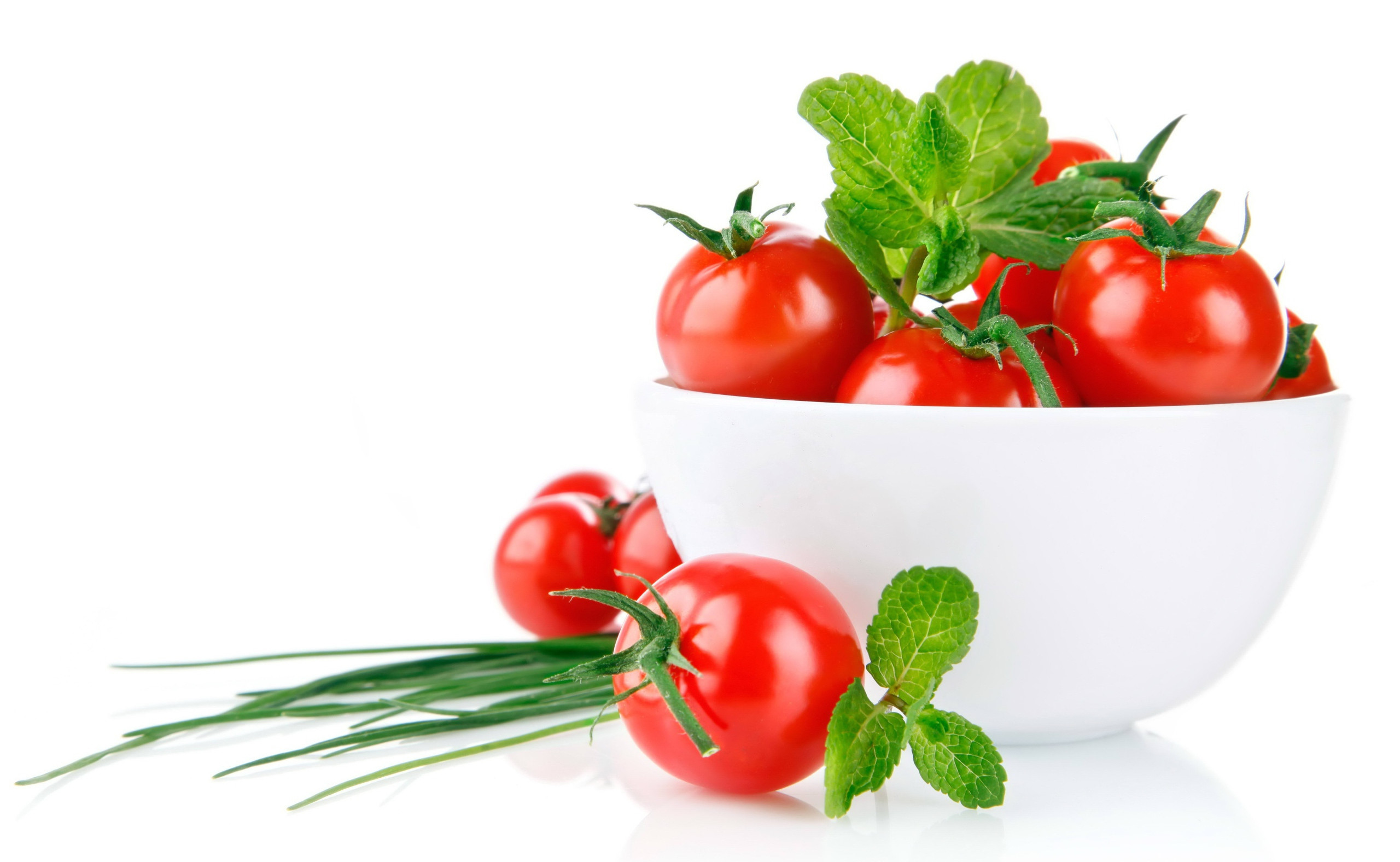General 2560x1576 simple background white background tomatoes bowls food