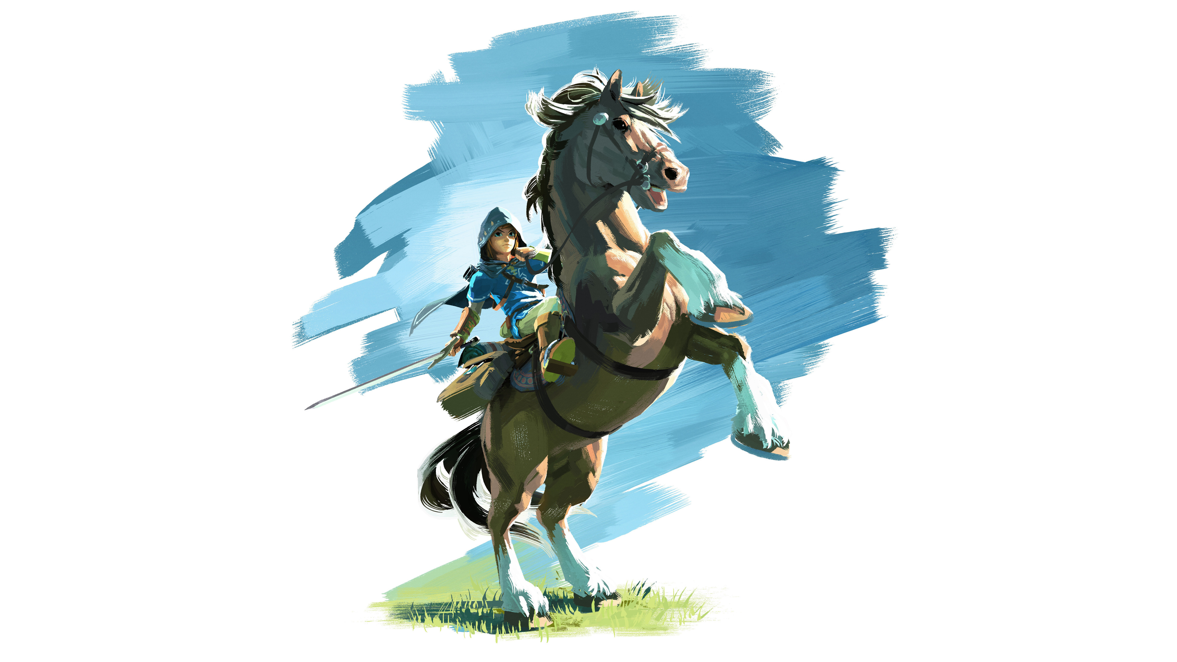 General 3840x2160 The Legend of Zelda: Breath of the Wild The Legend of Zelda video games video game art horse Video Game Heroes fantasy art simple background