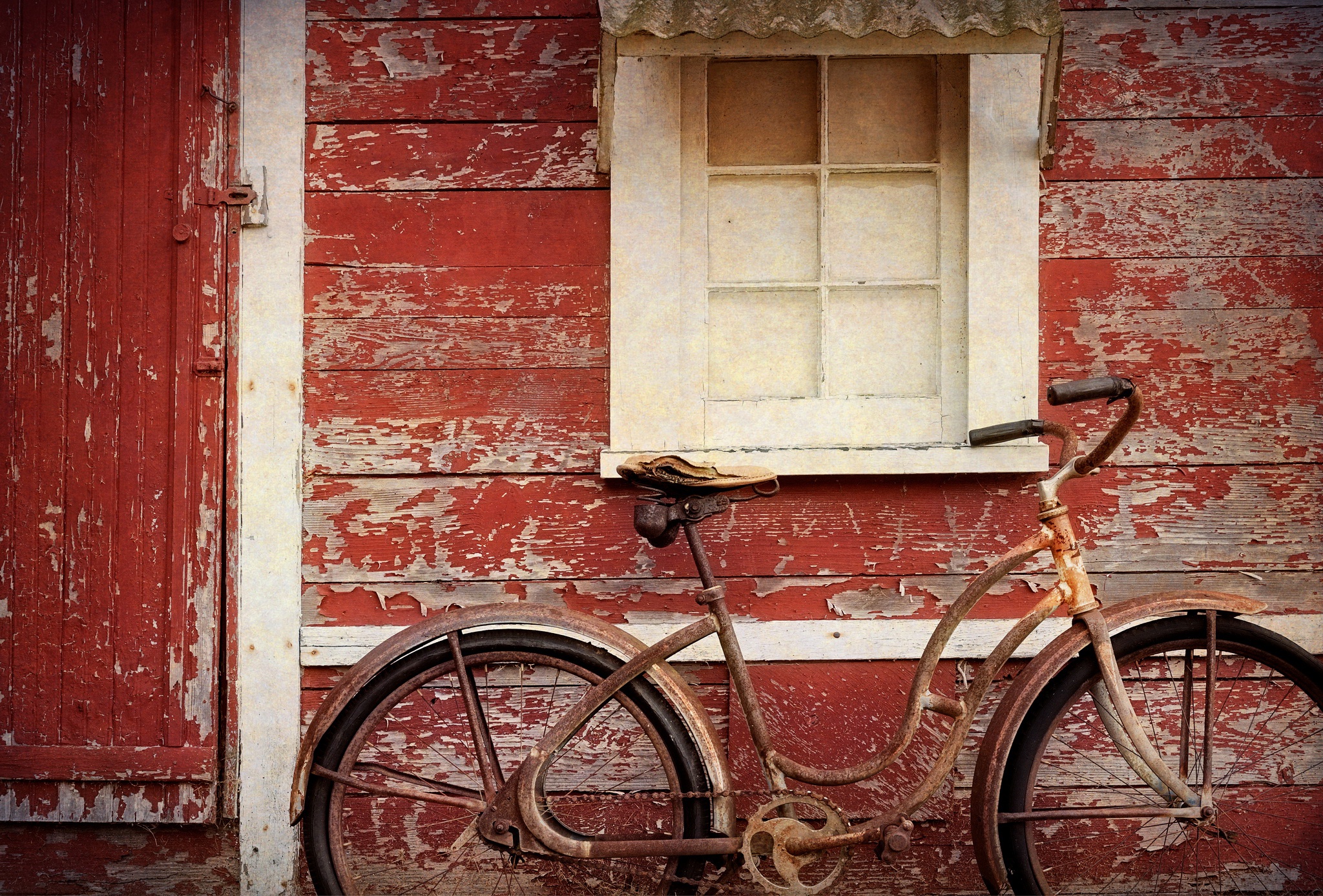 General 2048x1387 red old window bicycle vehicle rust