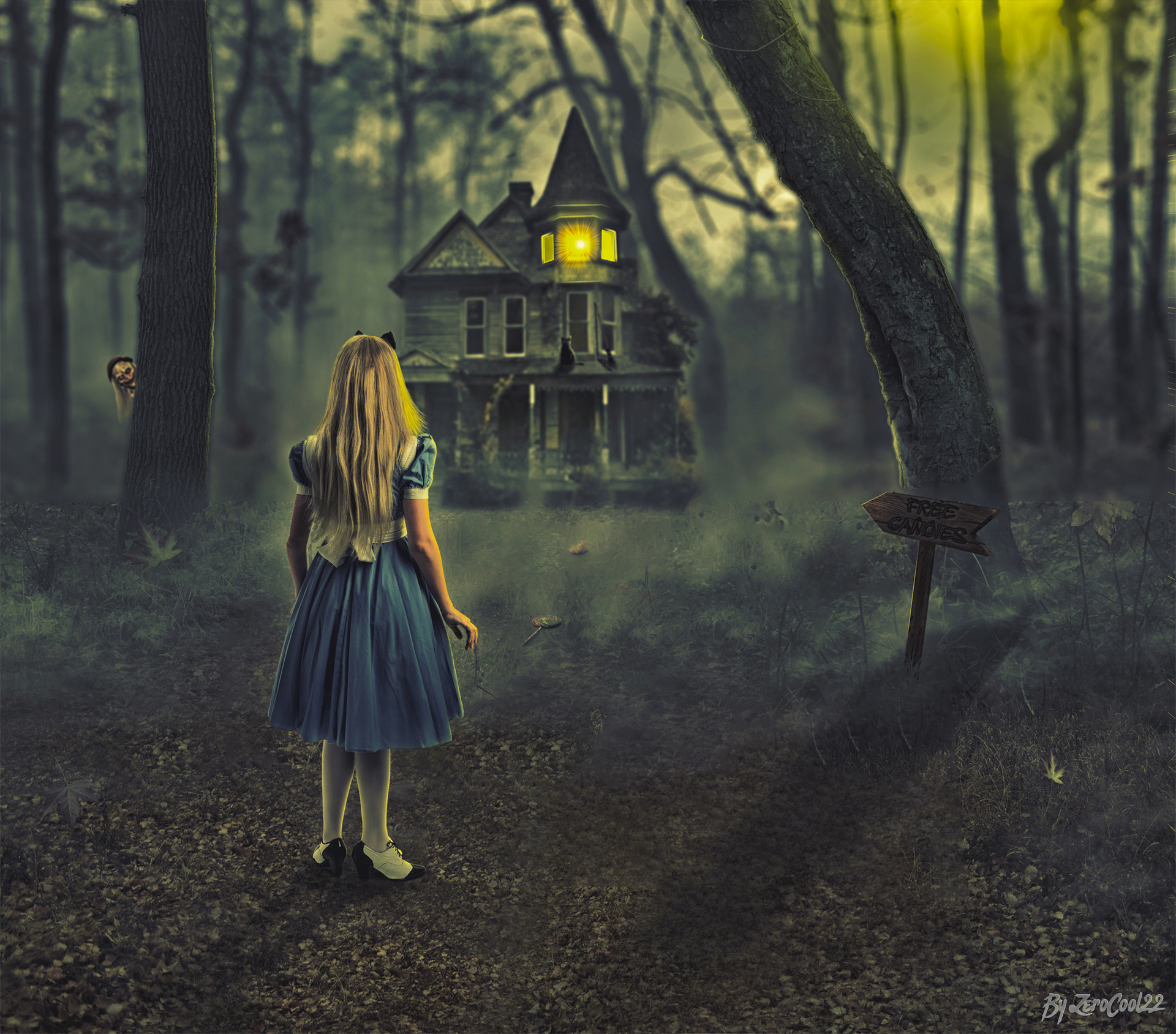 General 1920x1689 lost in the forest photo manipulation children spooky