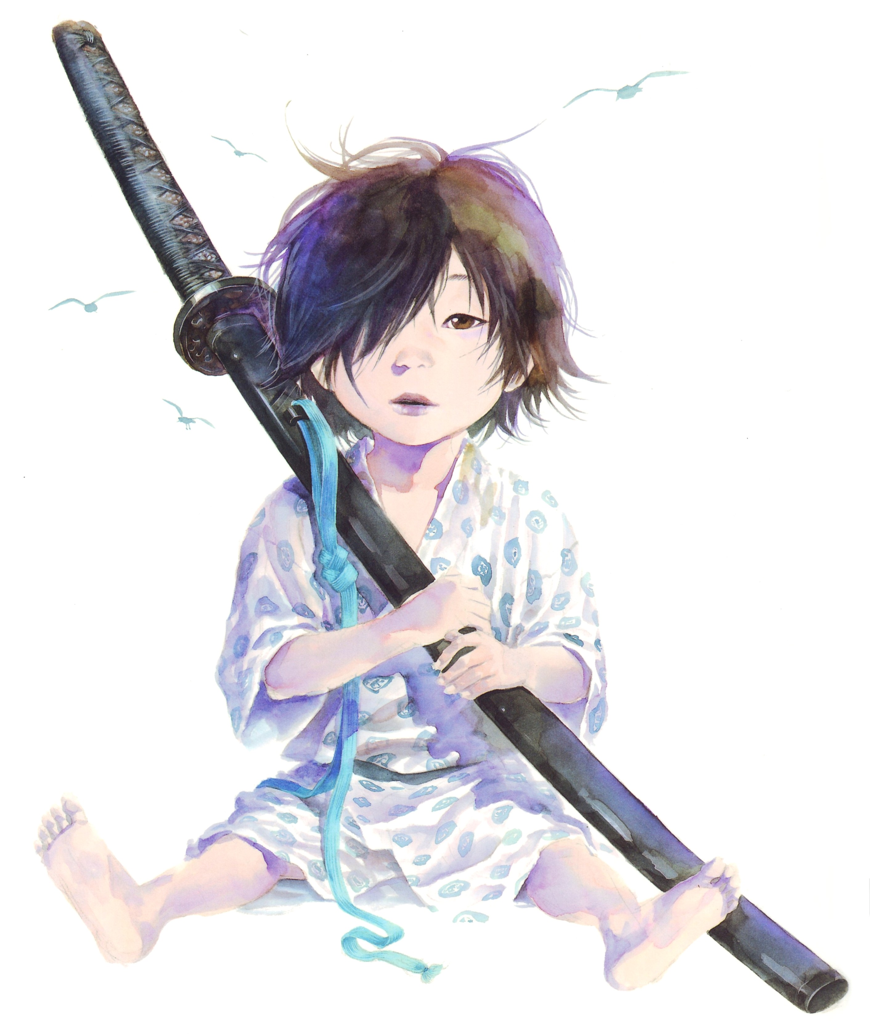 Anime 2823x3358 Vagabond Inoue takehiko Vagabond: Water samurai watercolor sword
