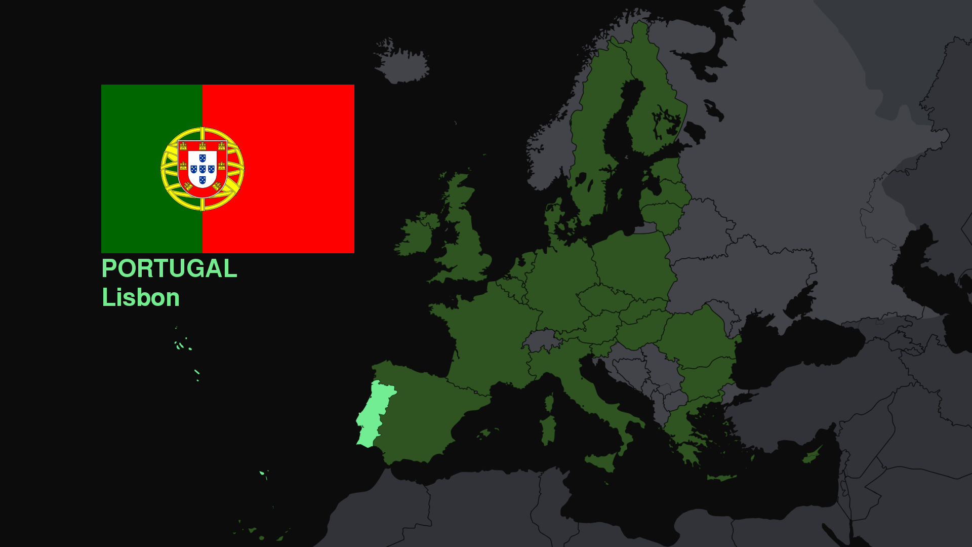General 1920x1080 Portugal Europe map flag digital art text