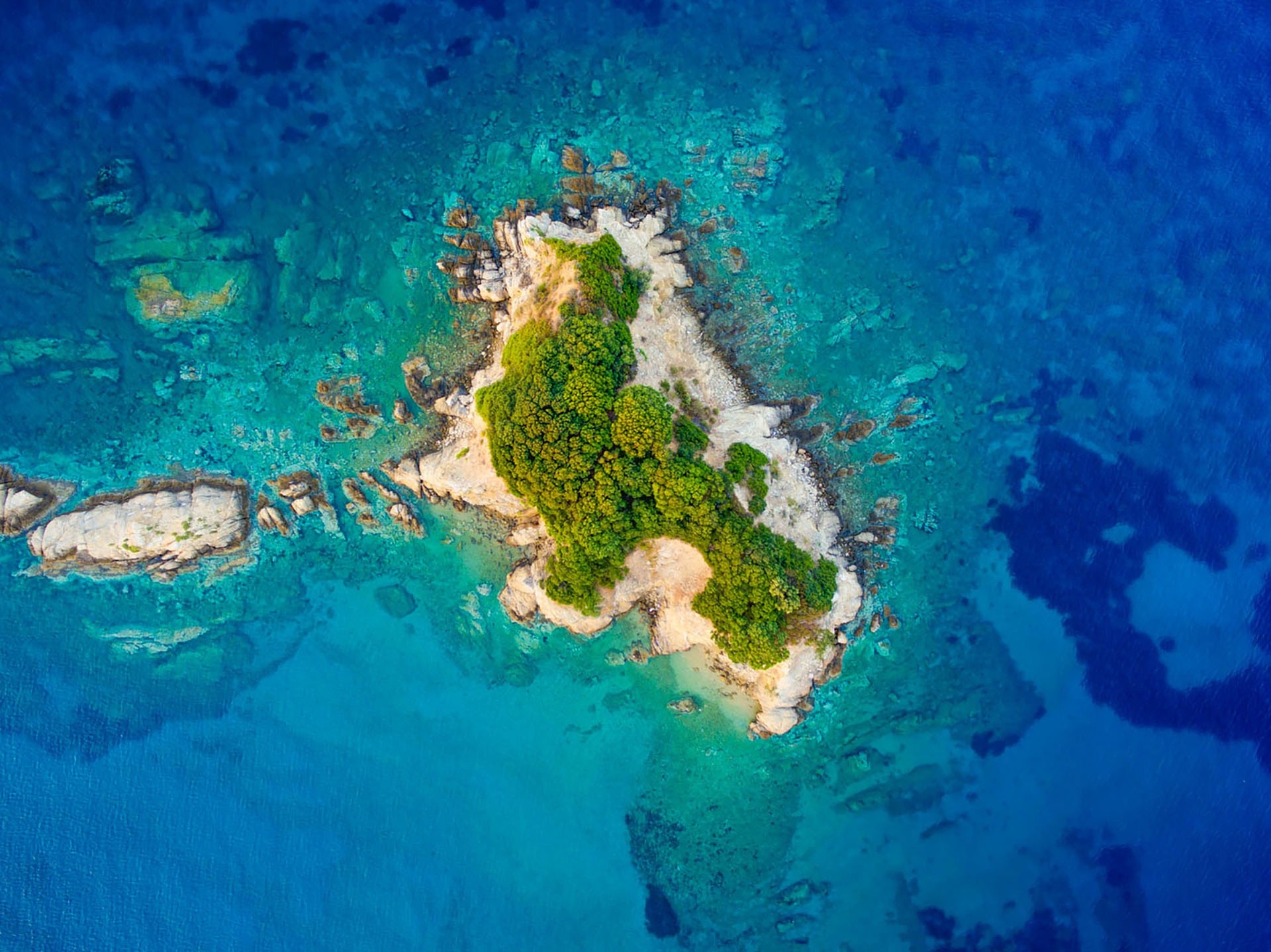 General 1920x1439 island blue rocks Pacific Ocean sea aerial view