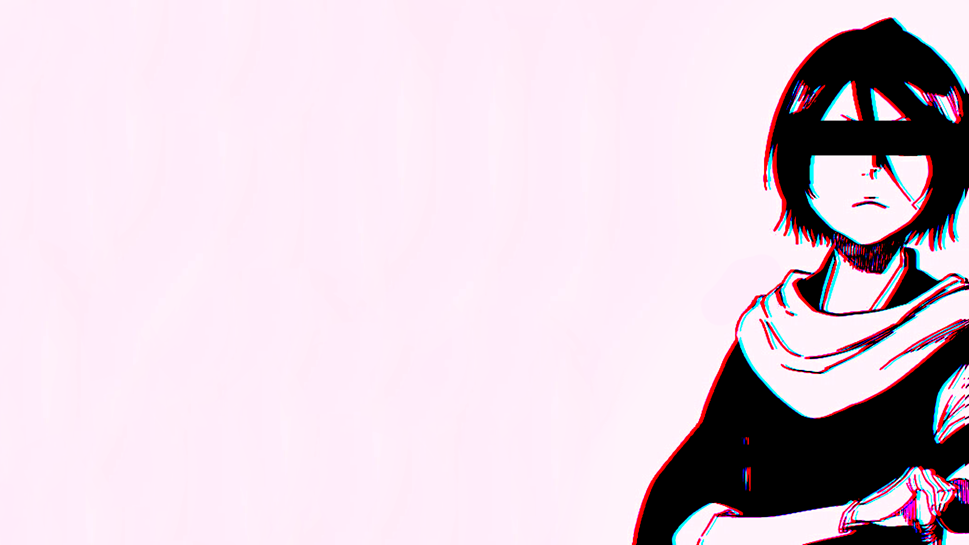 Anime 1920x1080 Bleach Kuchiki Rukia simple background chromatic aberration anime girls anime
