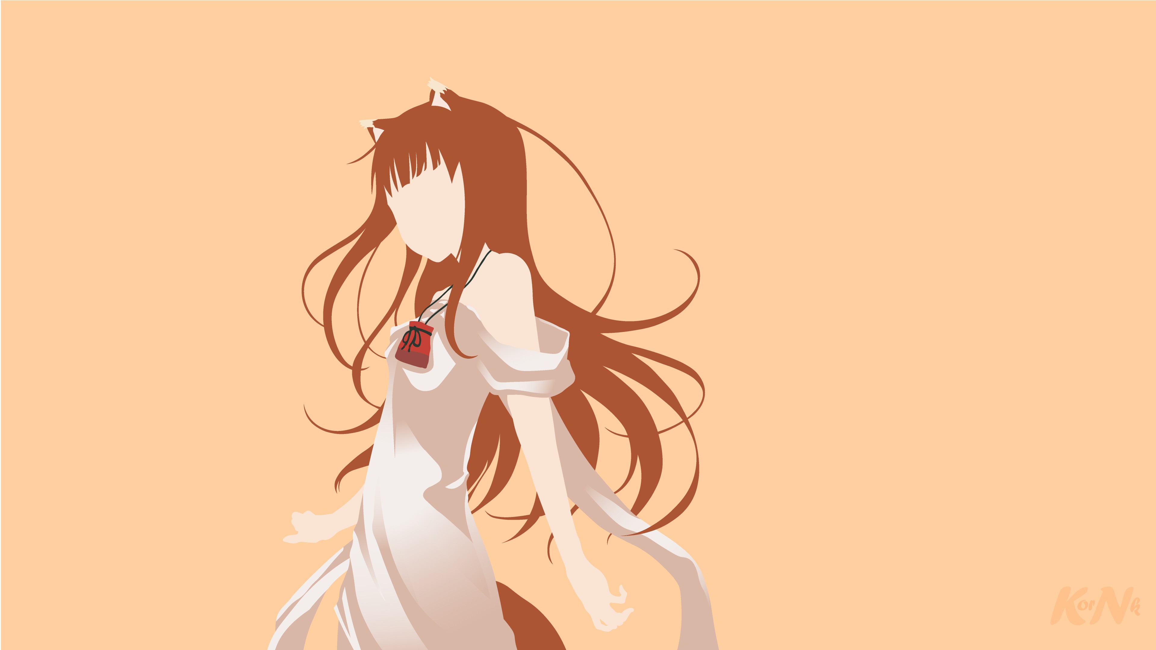 Anime 3840x2160 Holo (Spice and Wolf) Spice and Wolf anime girls long hair simple background