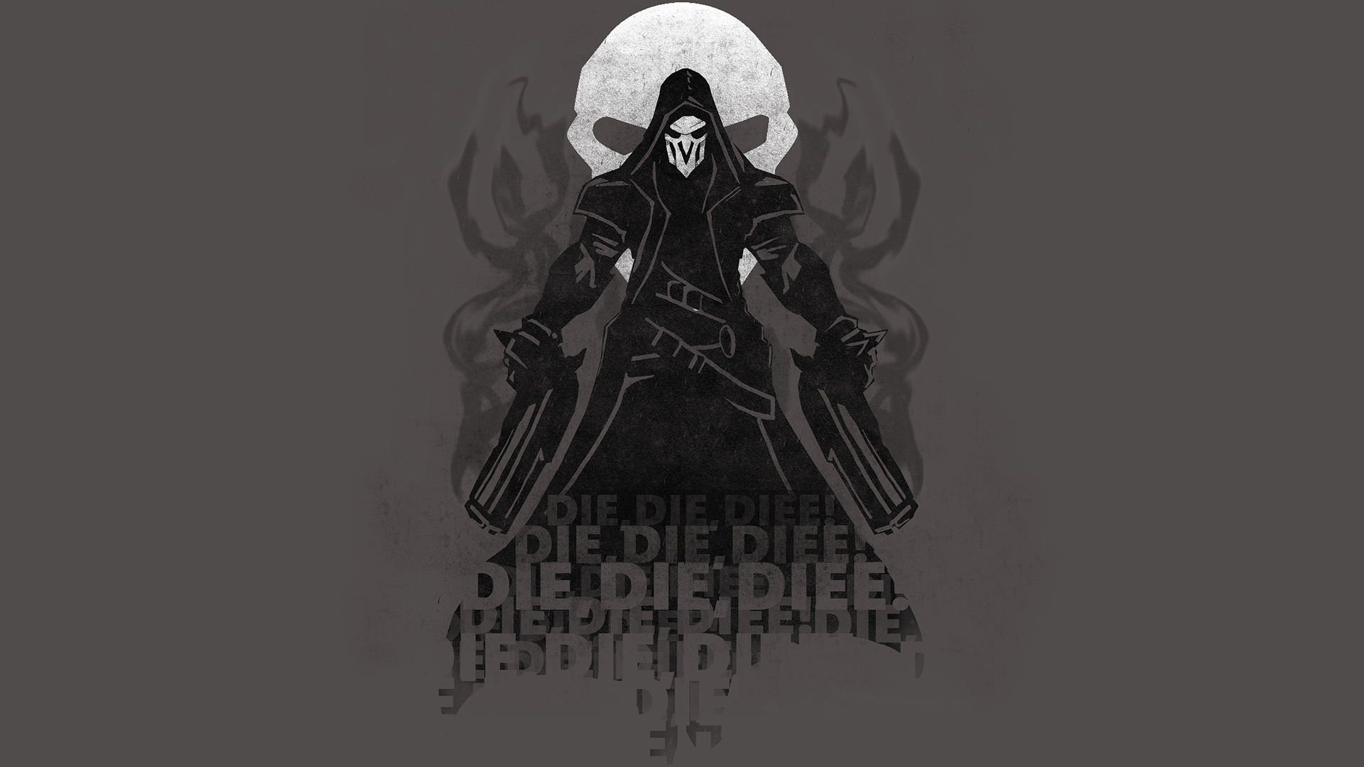 General 1920x1080 Reaper (Overwatch) picture Overwatch gray background gray video game characters simple background digital art