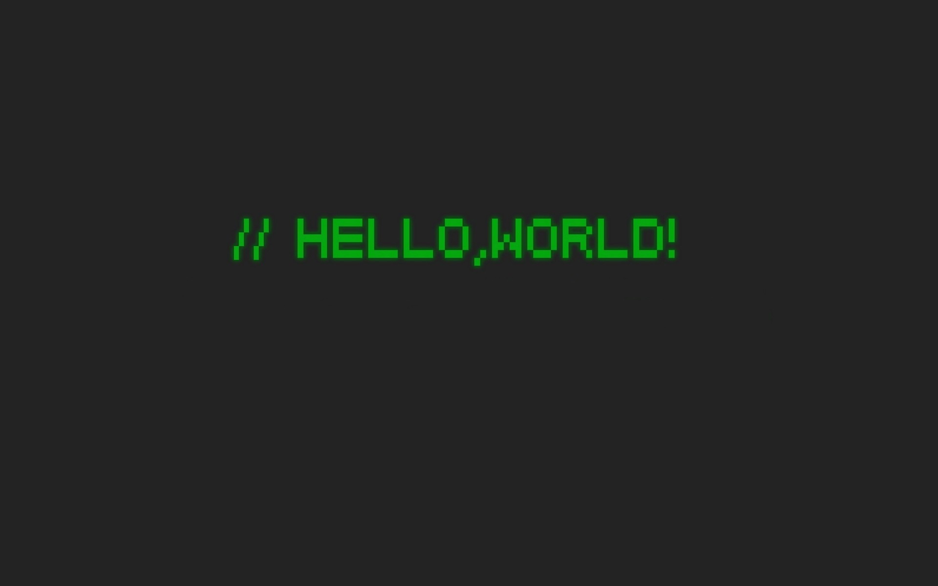 General 1920x1200 simple background quote minimalism text world Hello World 8-bit pixelated typography black background dark background