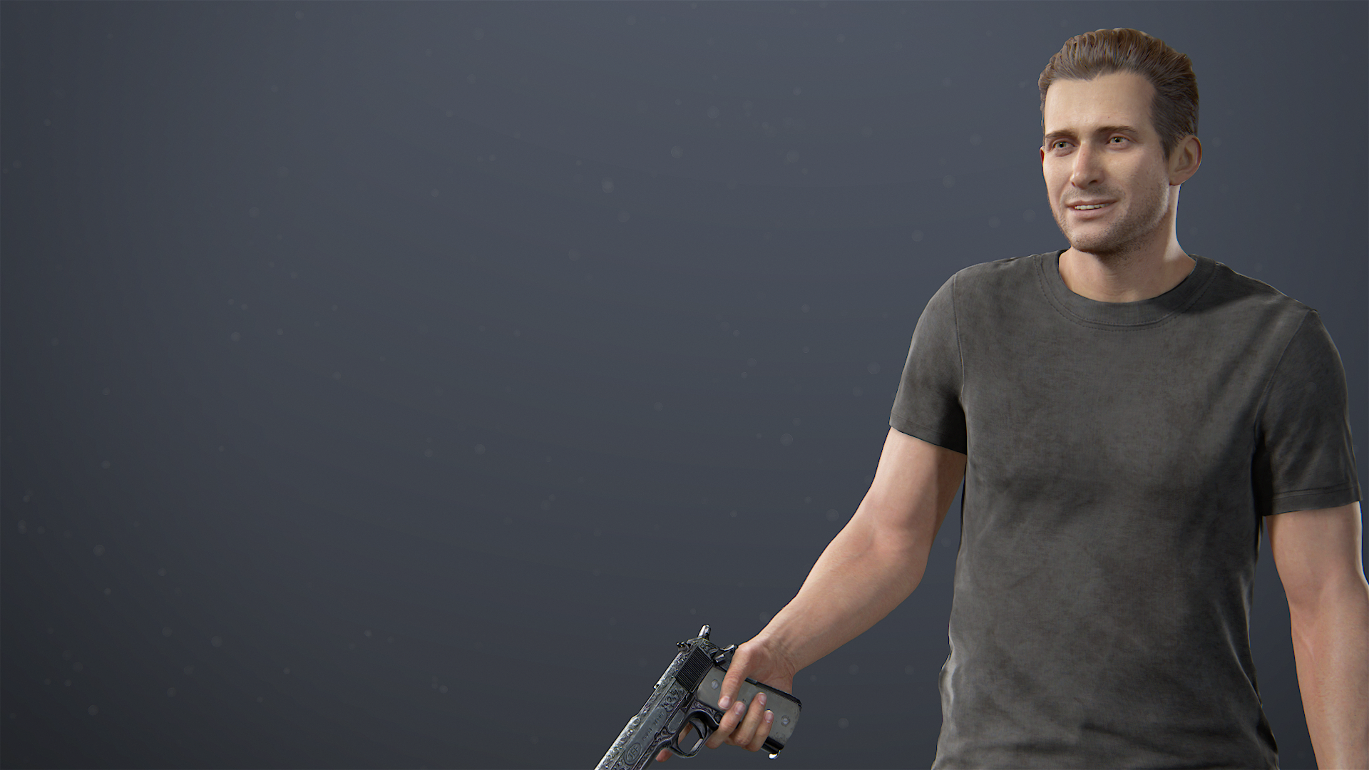 General 1920x1080 Uncharted 4: A Thief's End Rafe Adler simple background gun video games 2016 (year) video game men weapon gray background video game characters