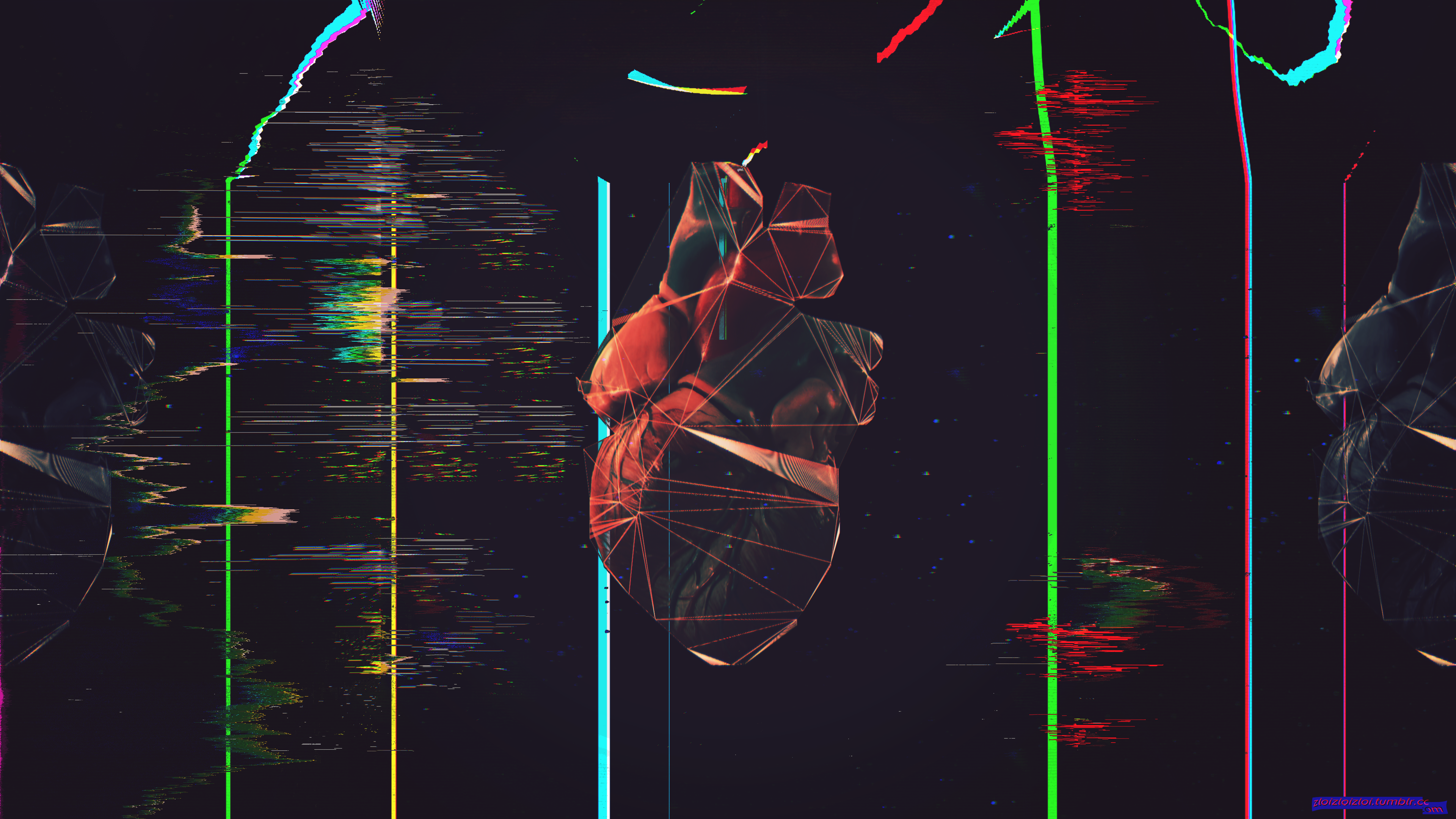 General 3840x2160 abstract heart dark background