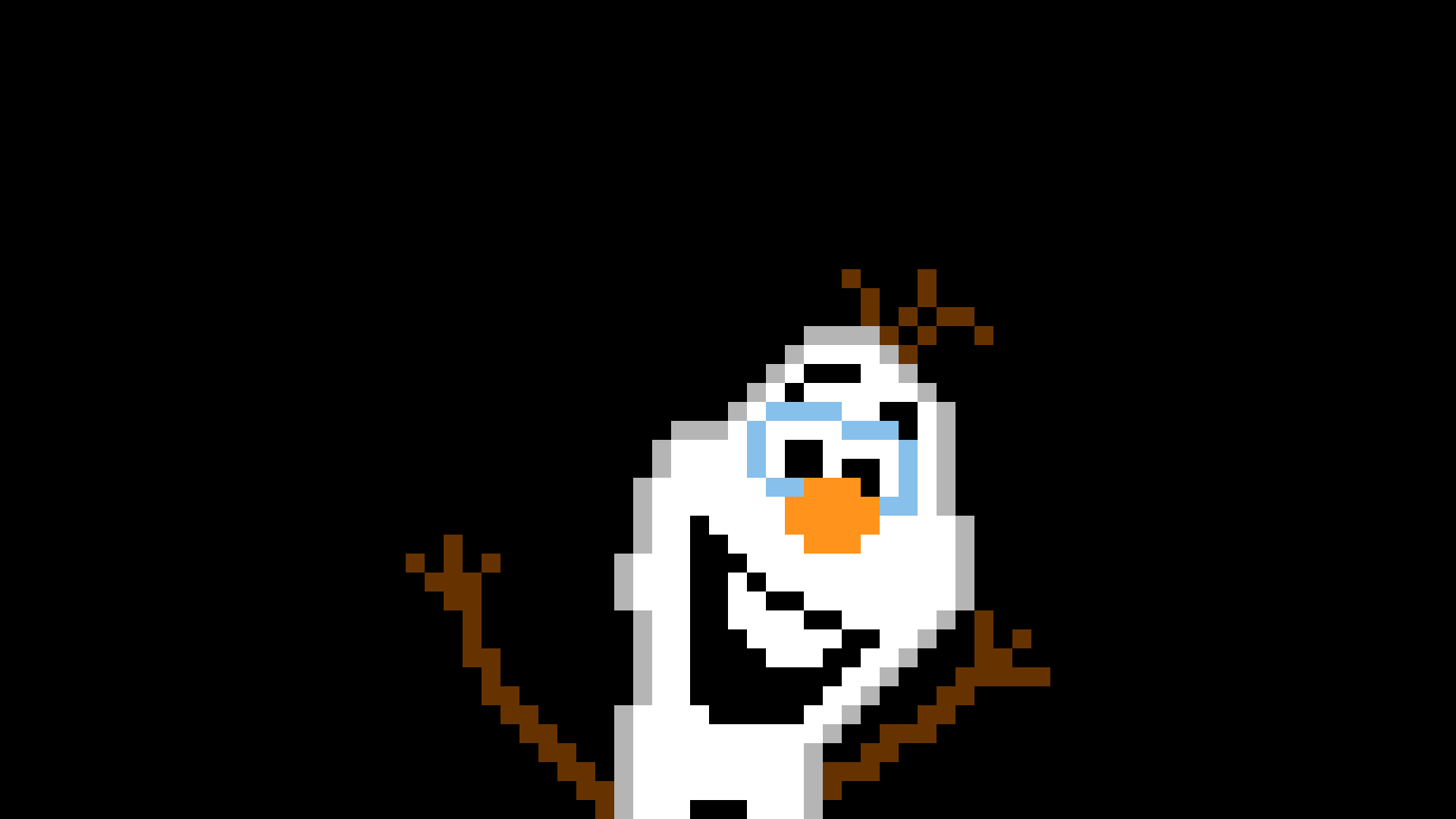 General 1920x1080 pixel art pixels Frozen (movie) Olaf (Frozen) movies minimalism snowman digital art simple background