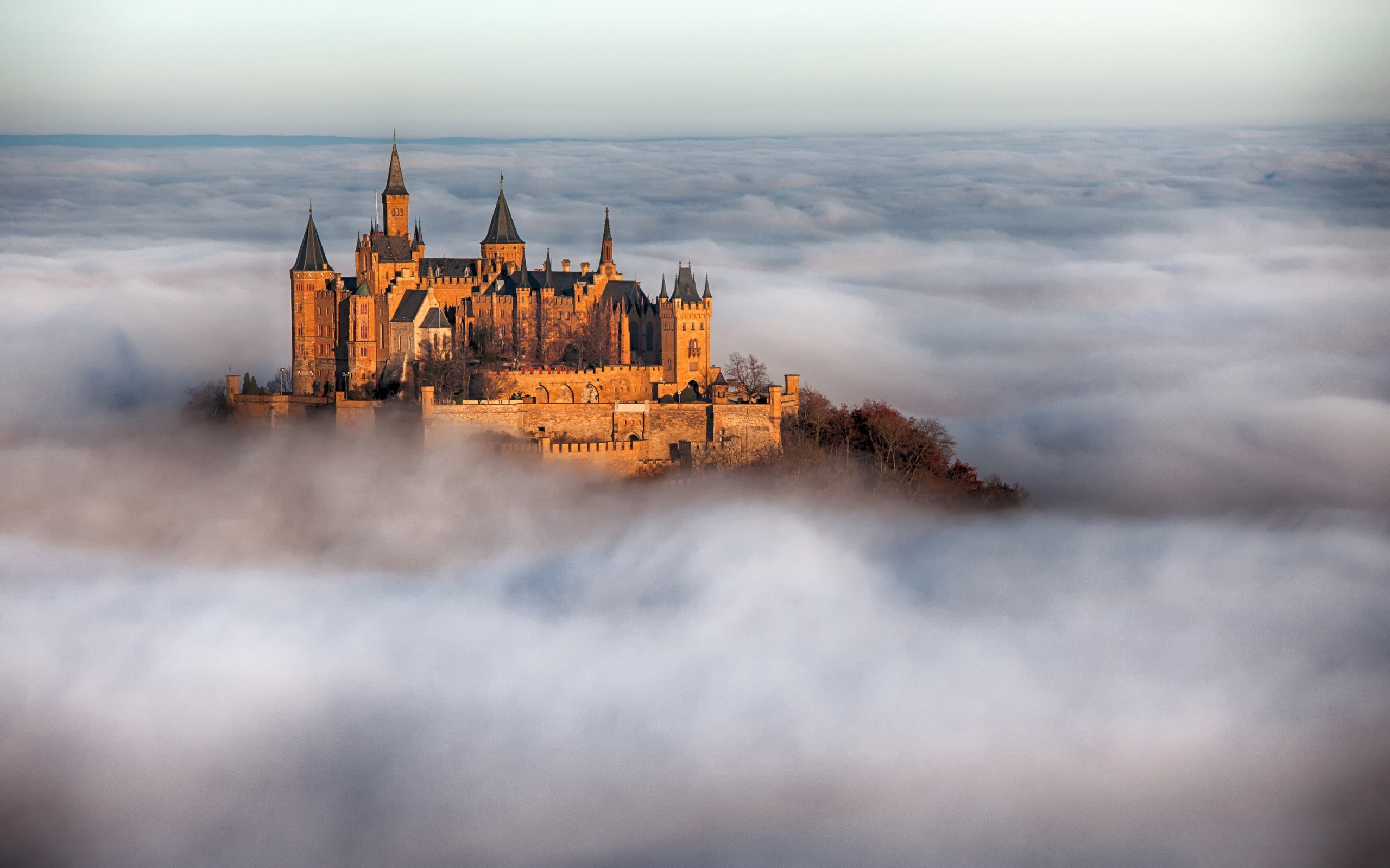 General 2560x1600 Hohenzollern Castle castle mist Germany cropped