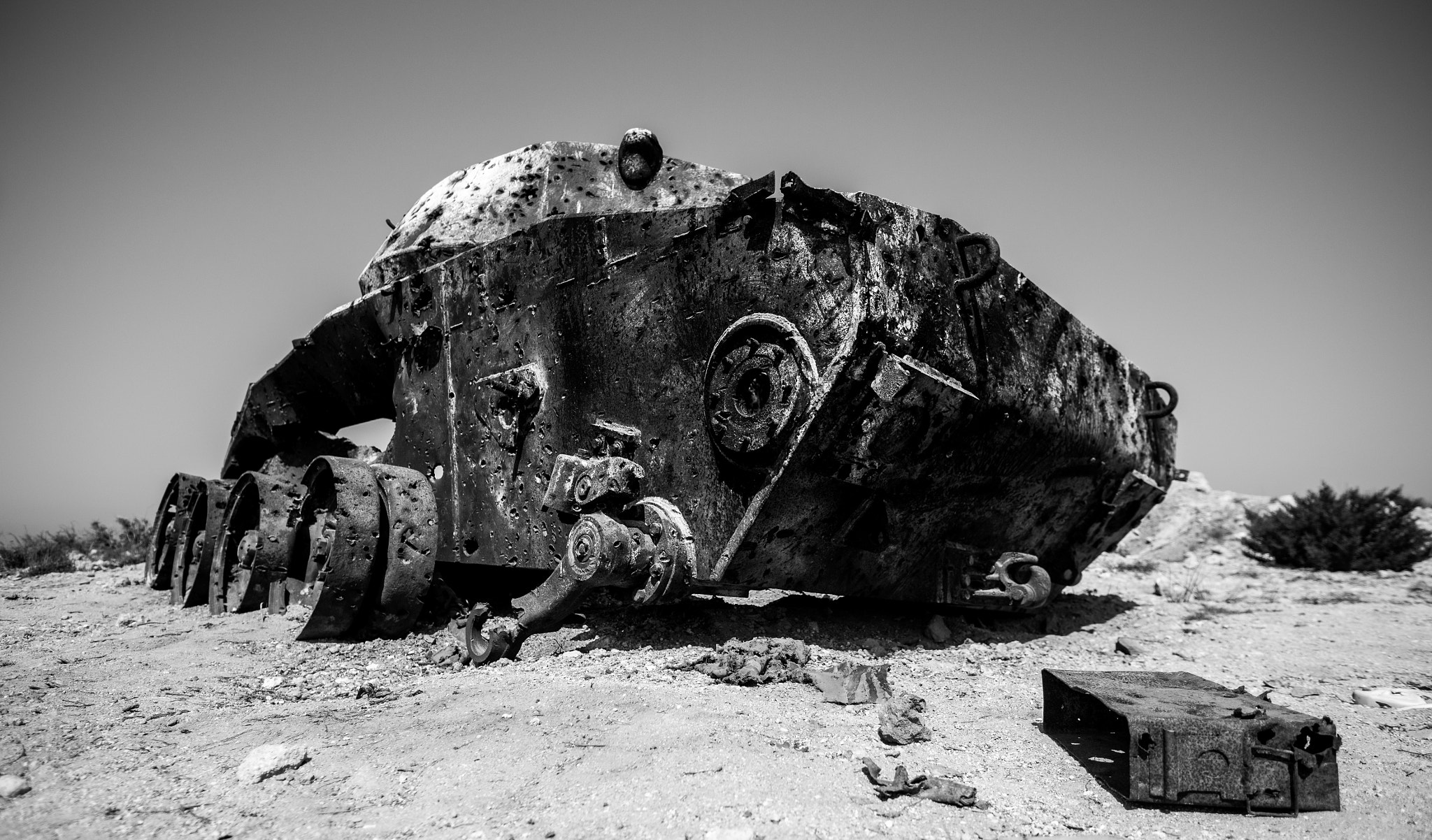 General 2048x1202 AK Photography 500px tank Greece wreck vehicle monochrome dirt