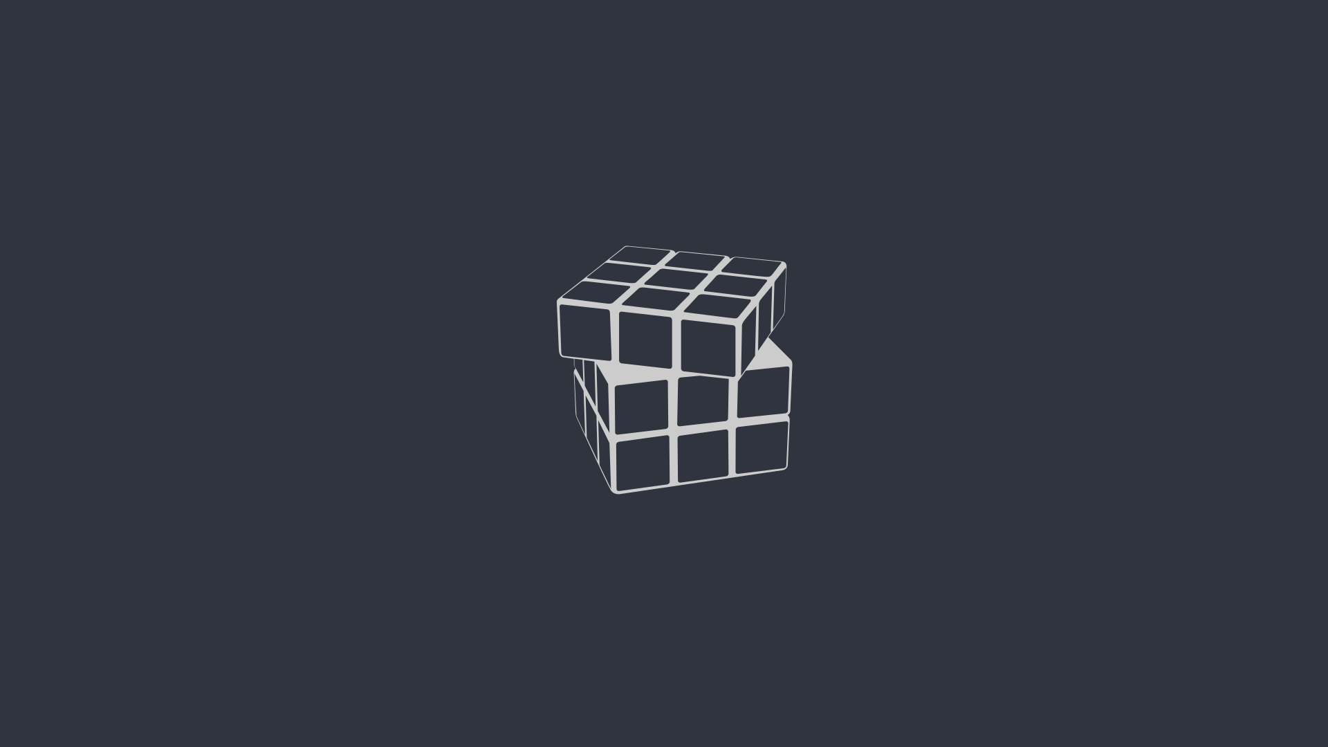 General 1920x1080 Rubik's Cube minimalism digital art gray gray background CGI abstract 3D Abstract simple background 3D Blocks