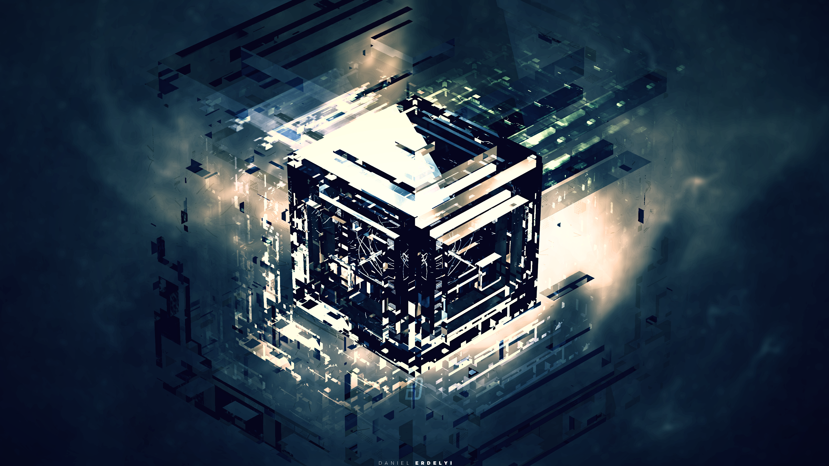 General 3200x1800 cube digital art 3D Abstract abstract CGI 3D Blocks