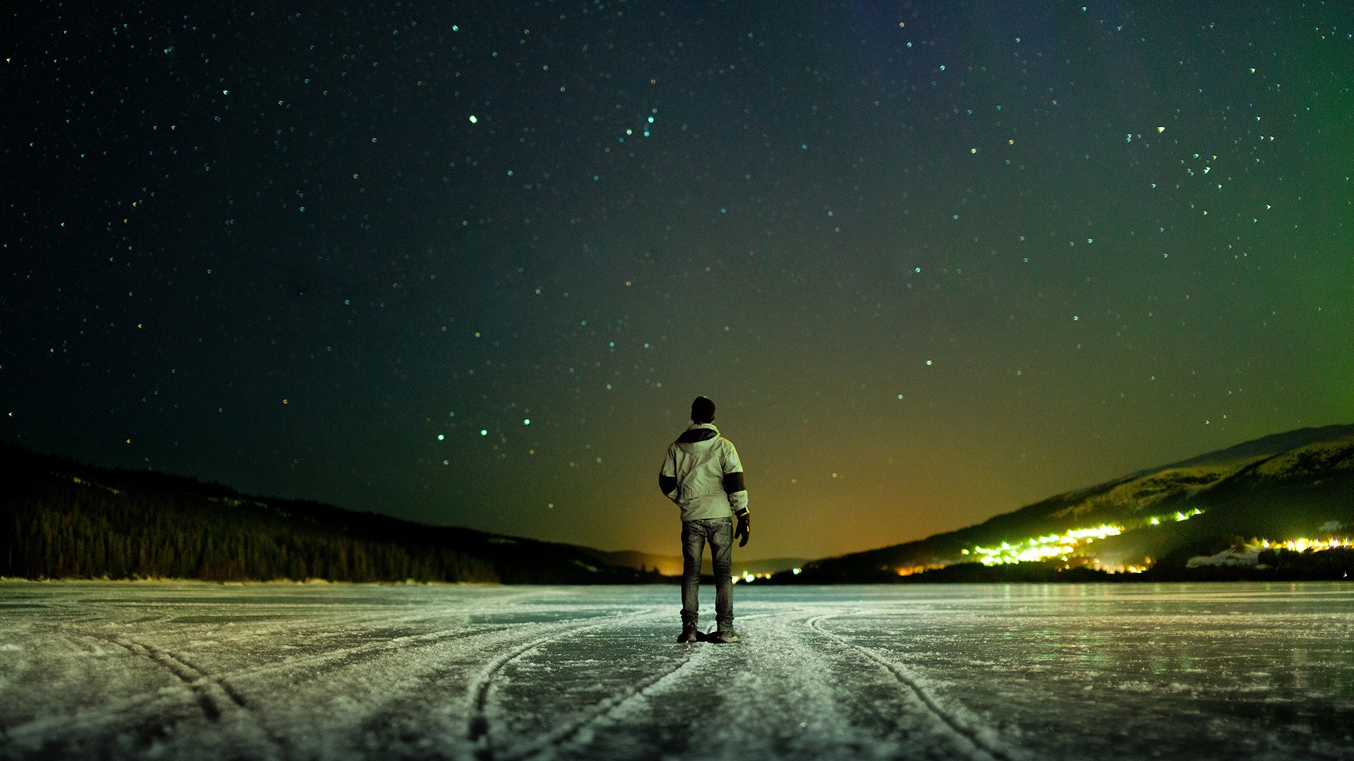 General 1920x1080 depth of field stars ice men outdoors sky cold outdoors winter landscape