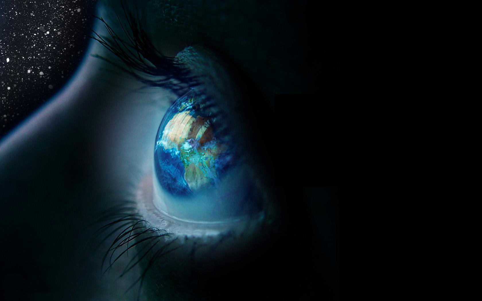 General 1680x1050 eyes blue eyes closeup reflection digital art planet face women