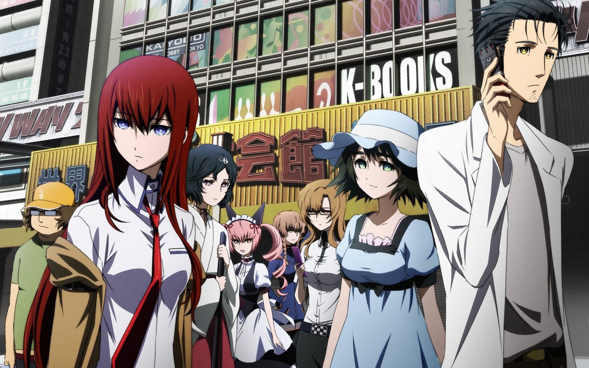 Anime 1920x1200 Steins;Gate anime girls anime boys tie hat redhead anime group of women anime men