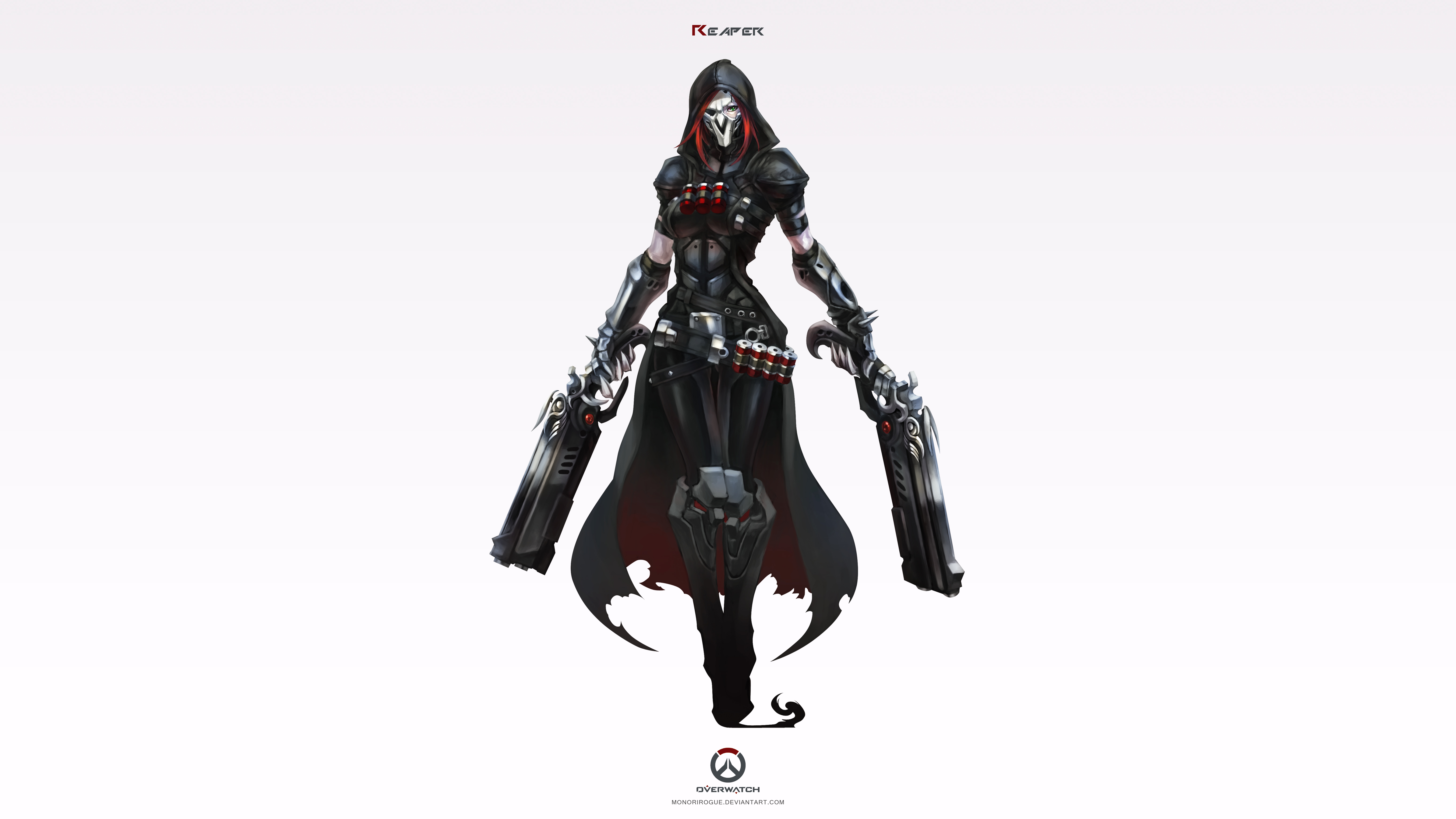 General 6236x3508 Overwatch Reaper (Overwatch) genderswap video game characters PC gaming weapon white background video game girls girls with guns