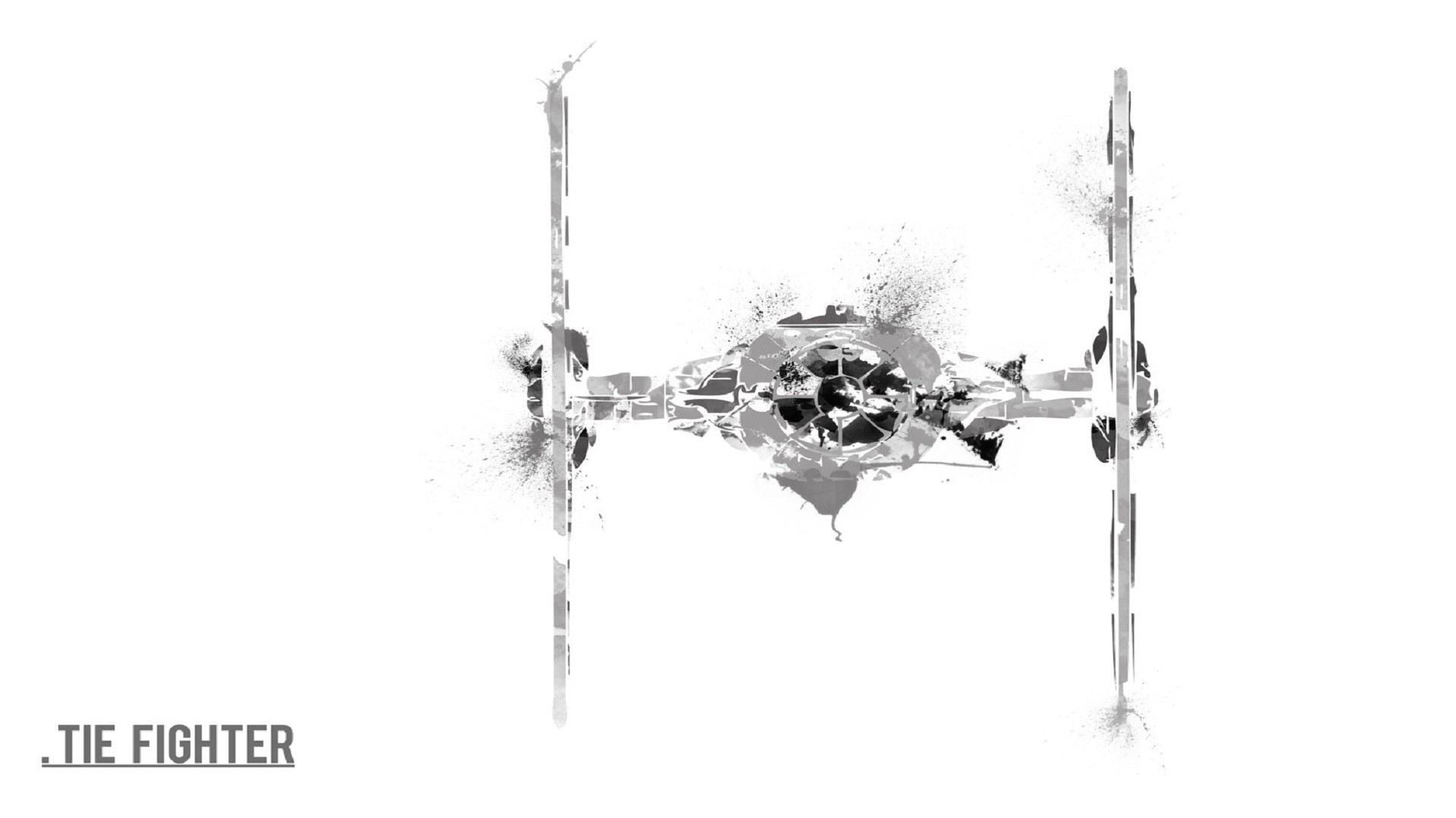 General 1920x1080 Star Wars TIE Fighter simple background digital art white background spaceship Imperial Forces Star Wars Ships artwork science fiction