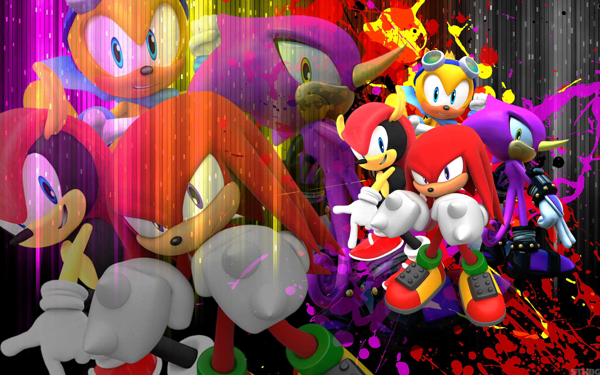 General 1920x1200 Sonic Sonic the Hedgehog Knuckles Sega video games Sonic Chronicles: The Dark Brotherhood Mighty video game characters