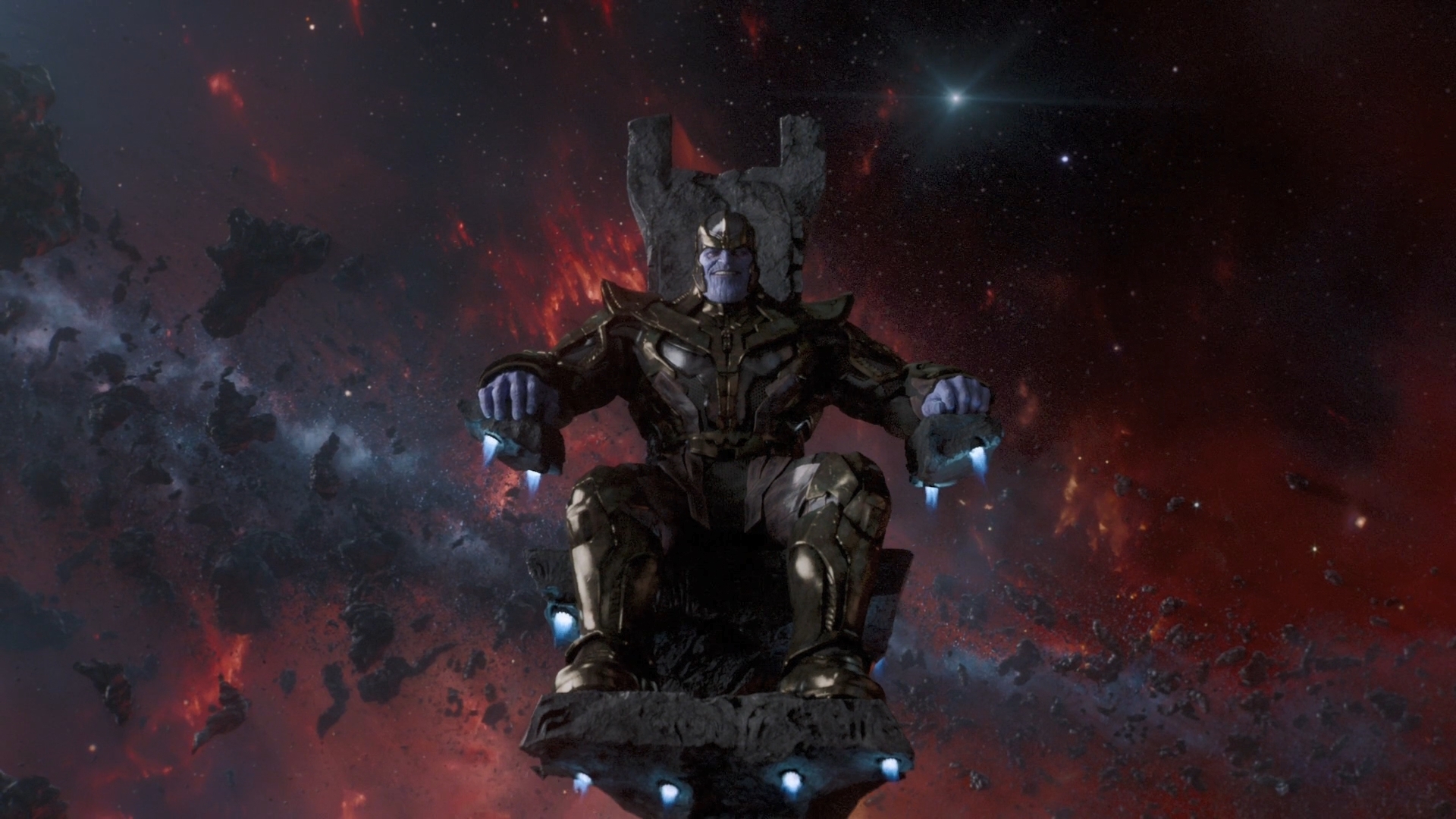 General 1920x1080 Thanos IMAX Marvel Comics Marvel Cinematic Universe space movies science fiction armored armor smiling CGI Guardians of the Galaxy Movie Screenshots villain villains