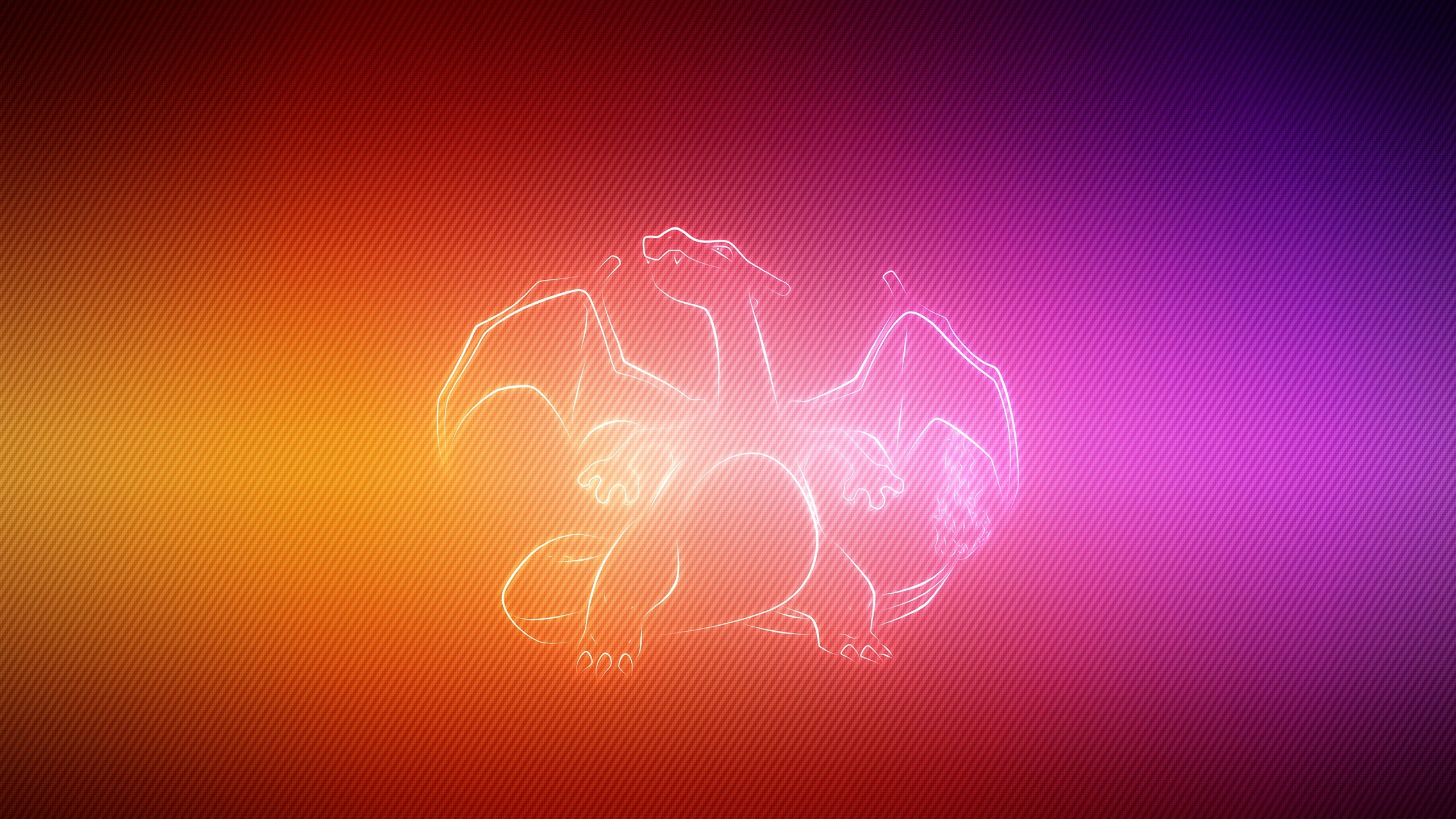General 3840x2160 Charizard Pokémon anime gradient colorful creature simple background digital art